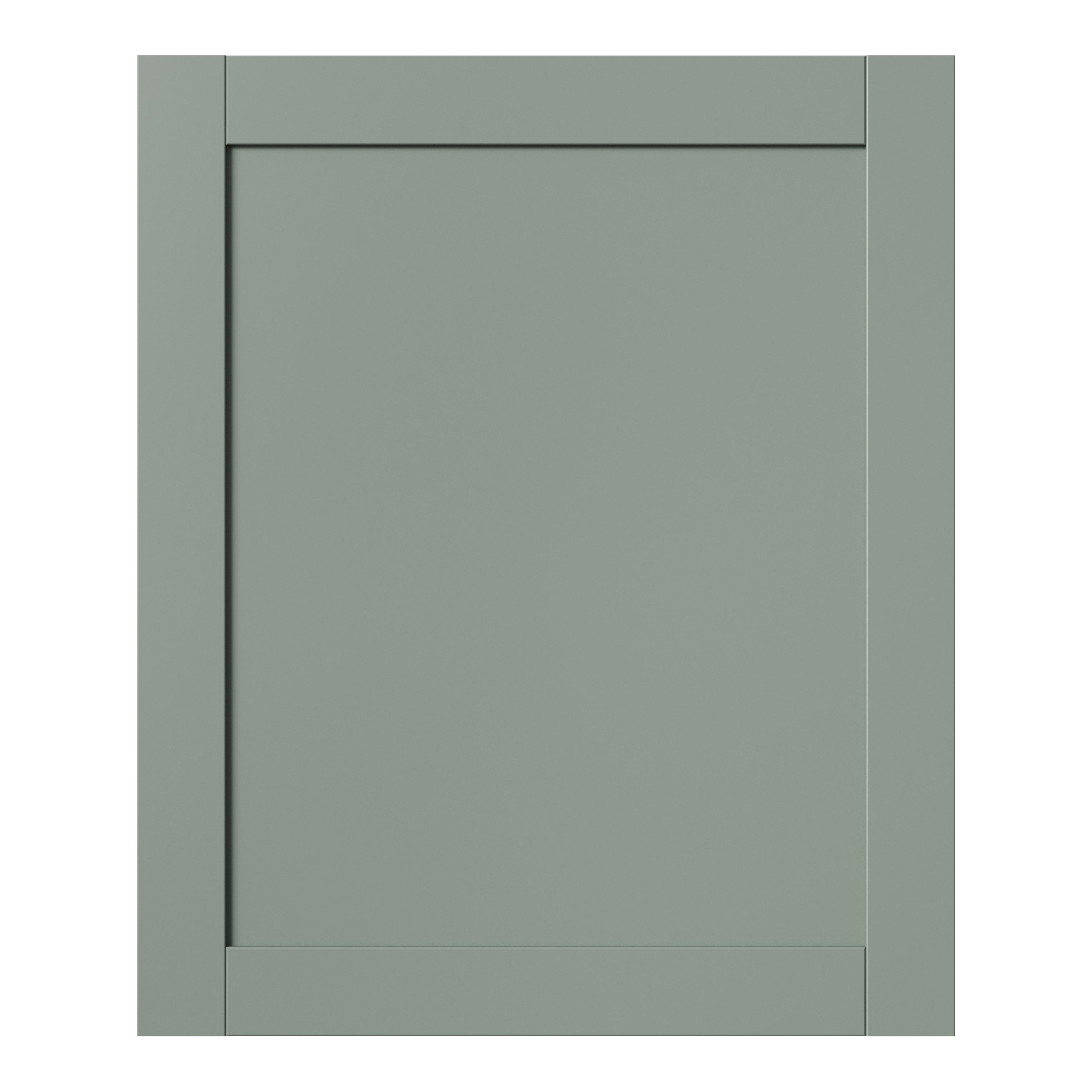 GoodHome Ashmead Matt reed green Shaker Highline Cabinet door (W)600mm (H)715mm (T)16mm