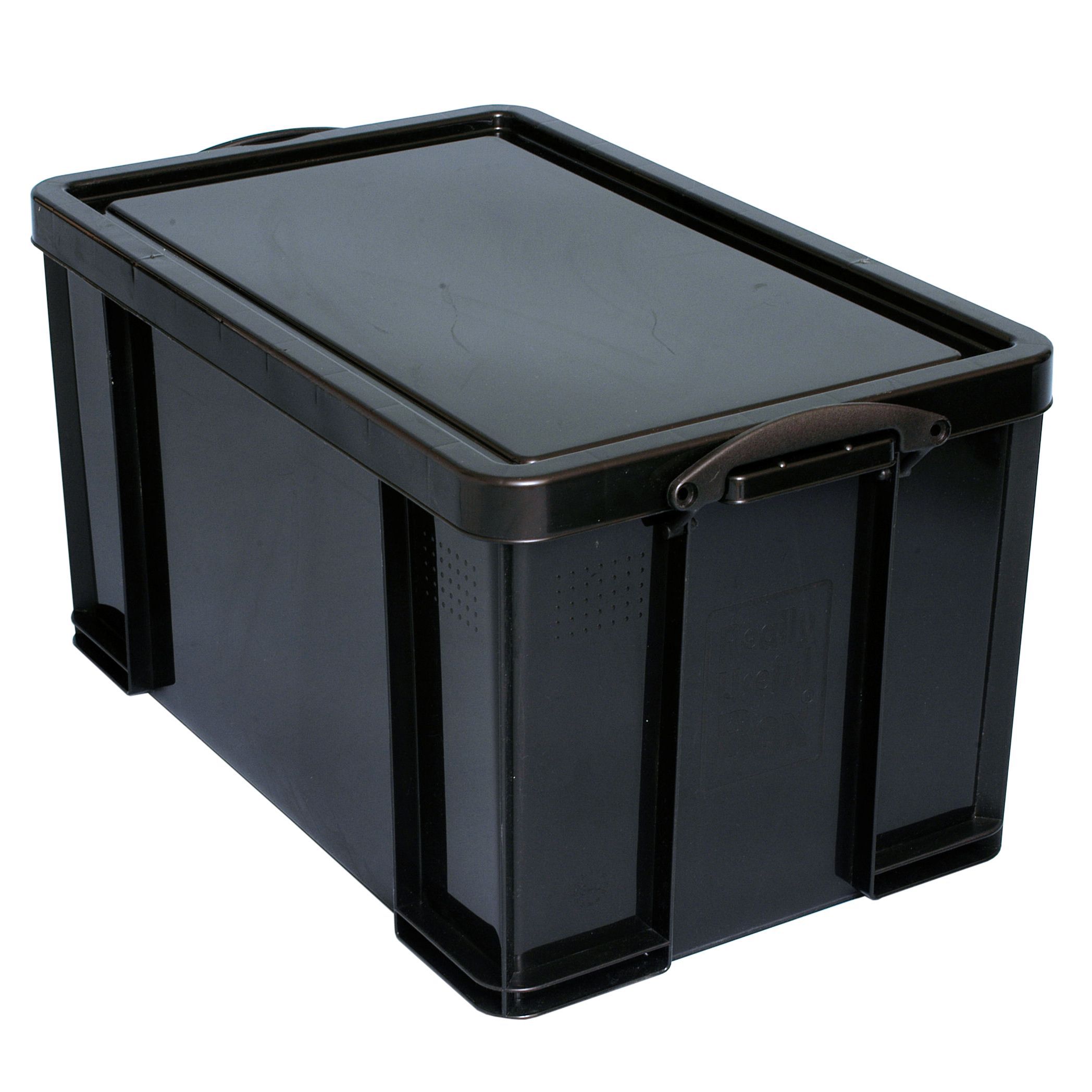 Extra Strong Black 84L Plastic Storage box Departments