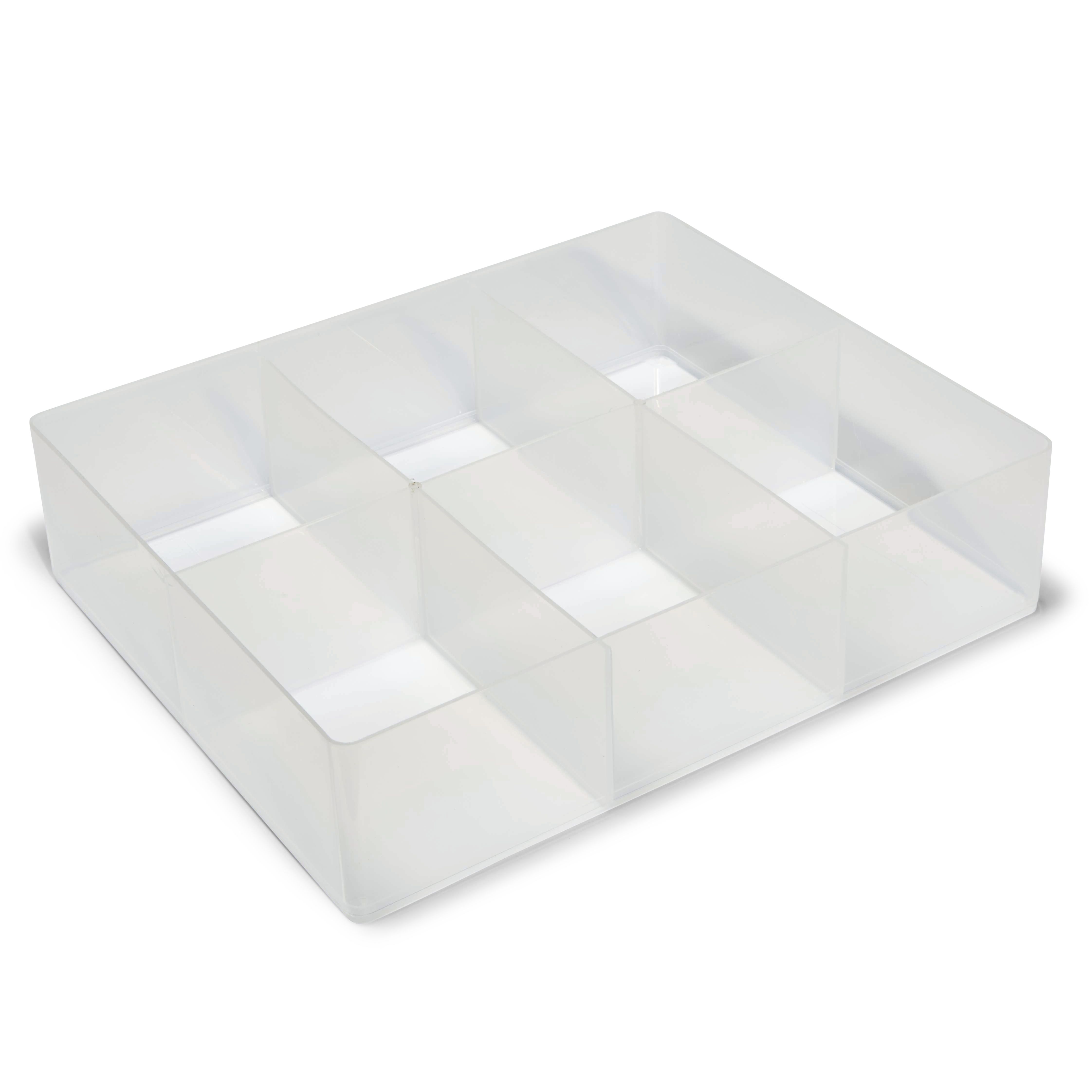 Strong & robust Clear Plastic Stackable Compartment tray Departments