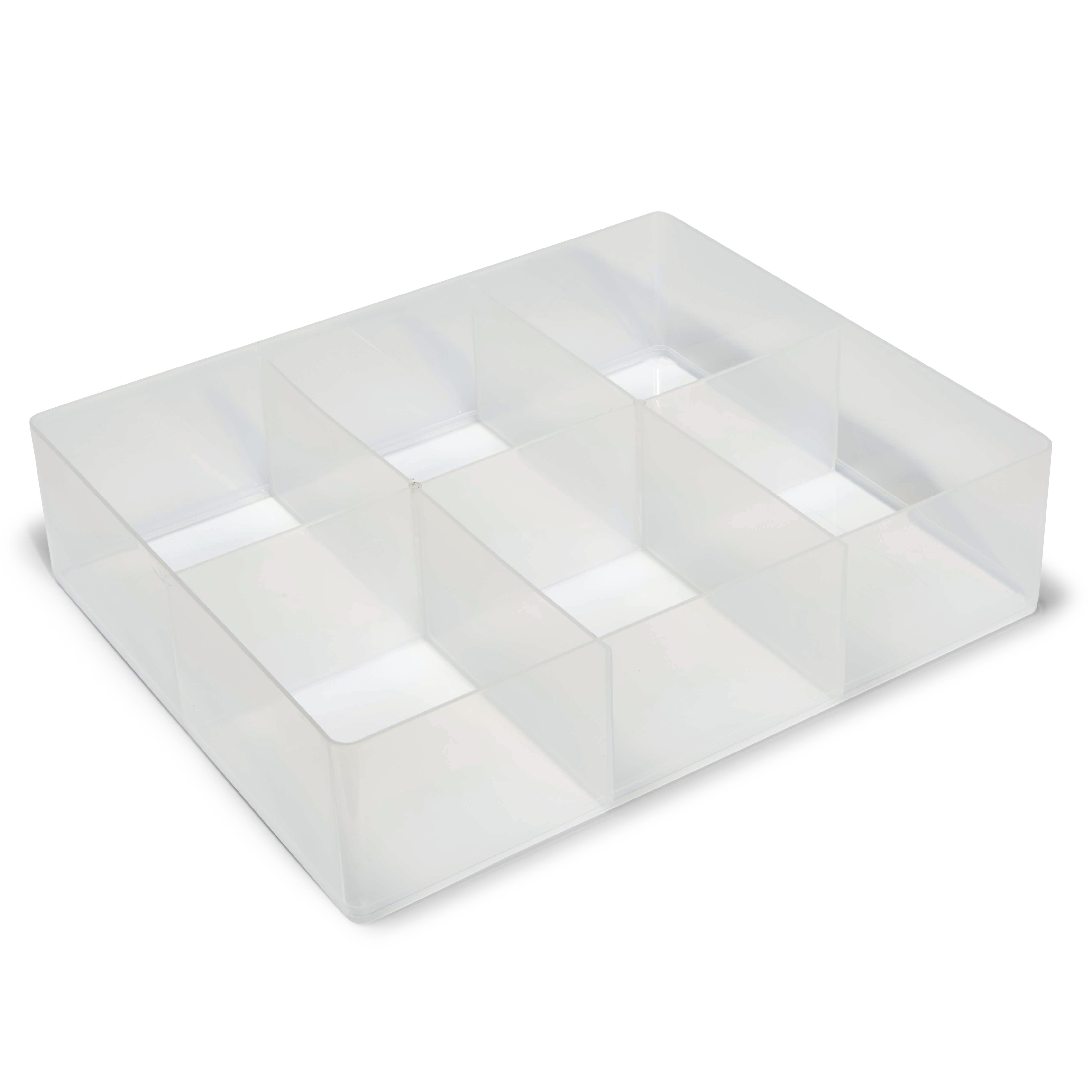 Strong & robust Clear Plastic Stackable Compartment tray | Departments ...