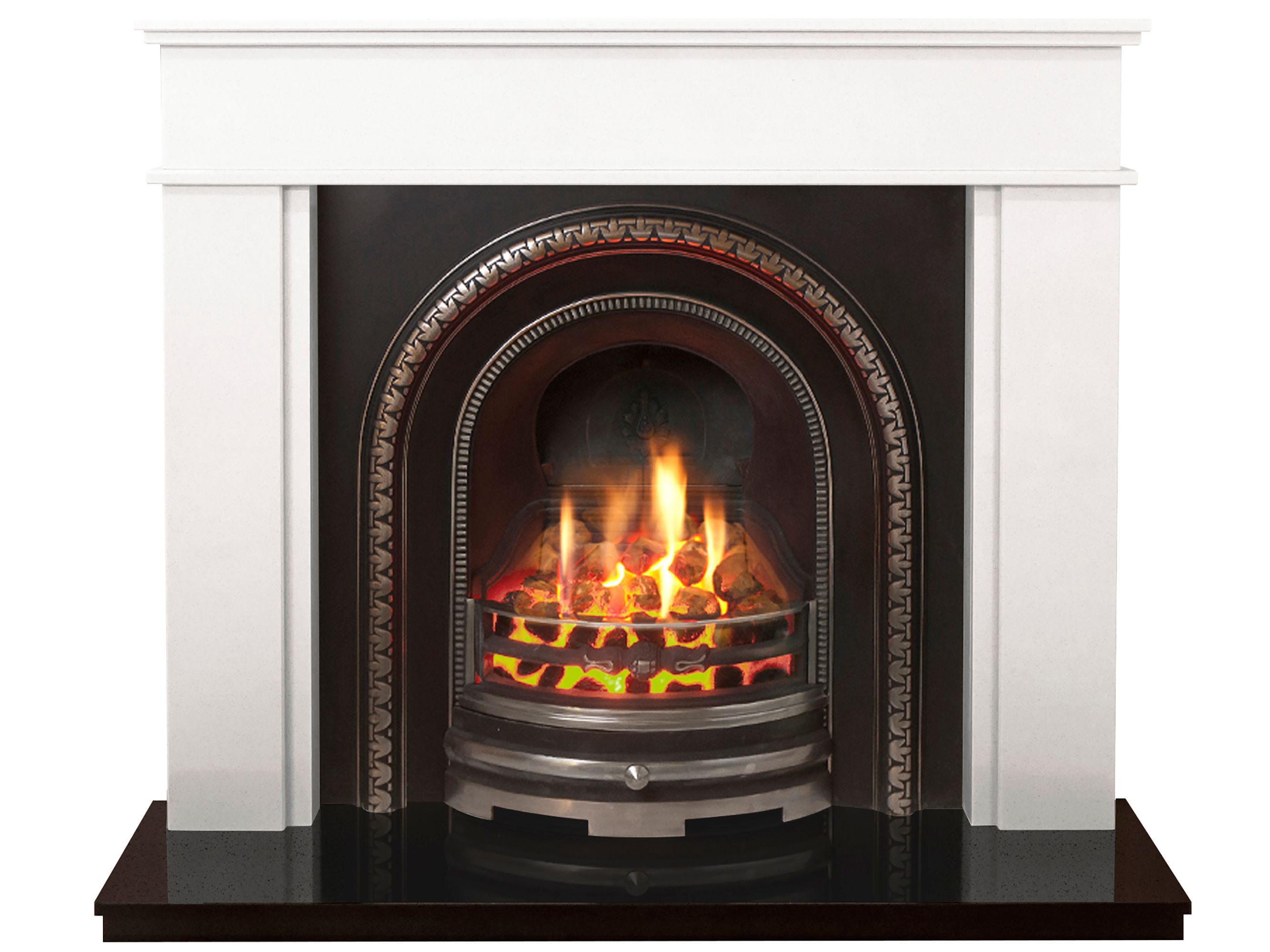 Aurora Daventry Sparkly White Black Granite Fire Surround