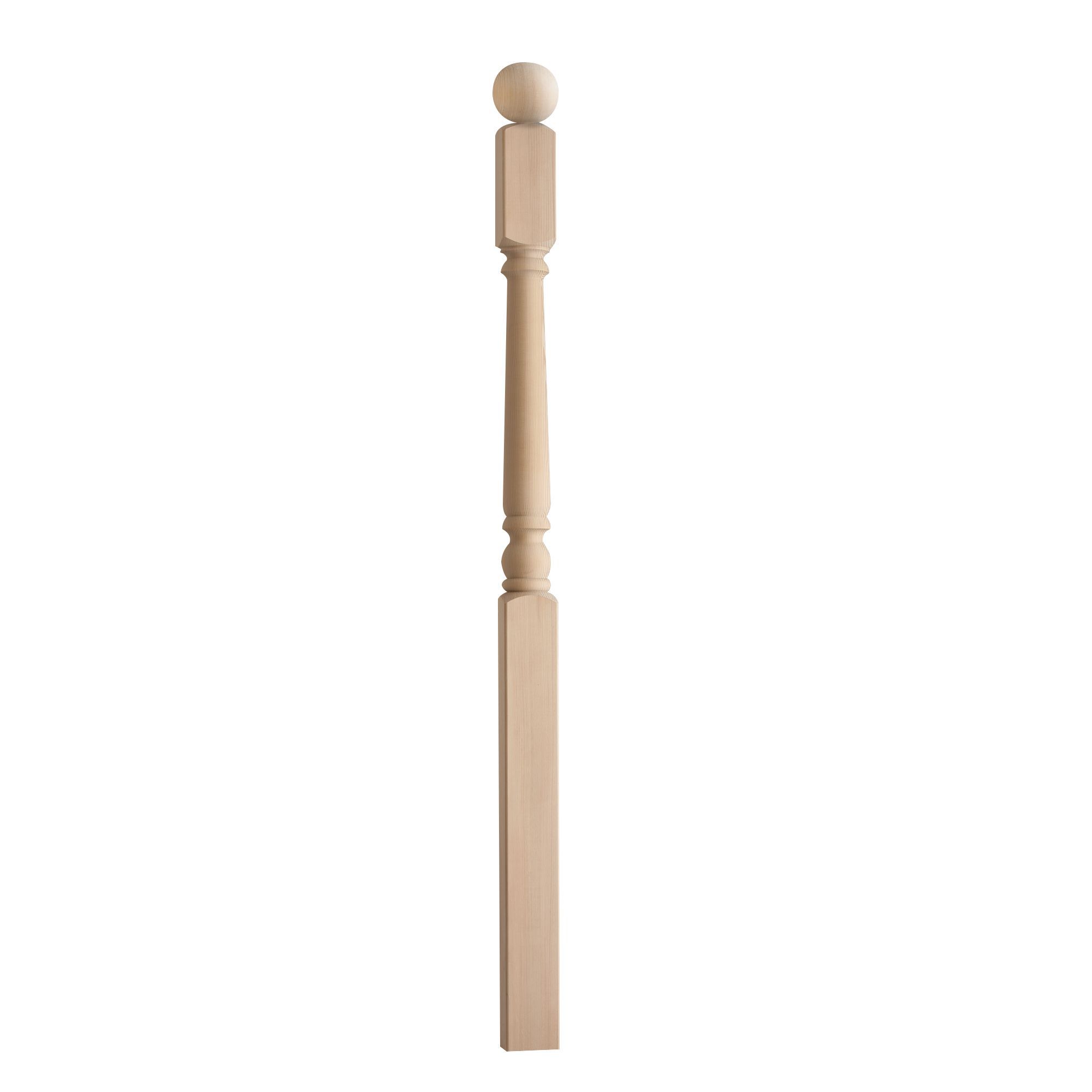 Hemlock Turned Complete Half Newel Post (W)40mm (L)1500mm | Departments
