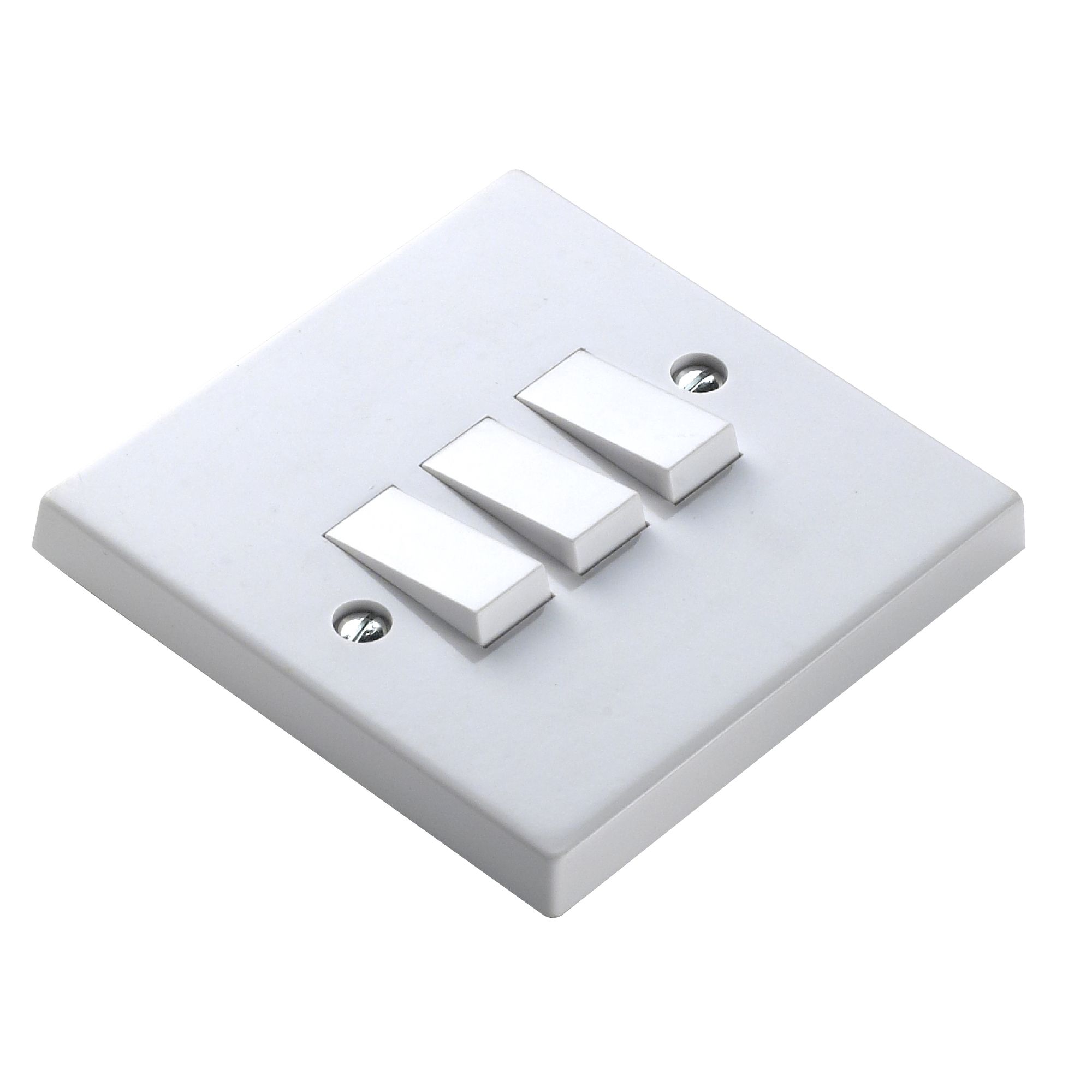 Pro Power 10A 2 way White Triple Light Switch Departments DIY at B&Q