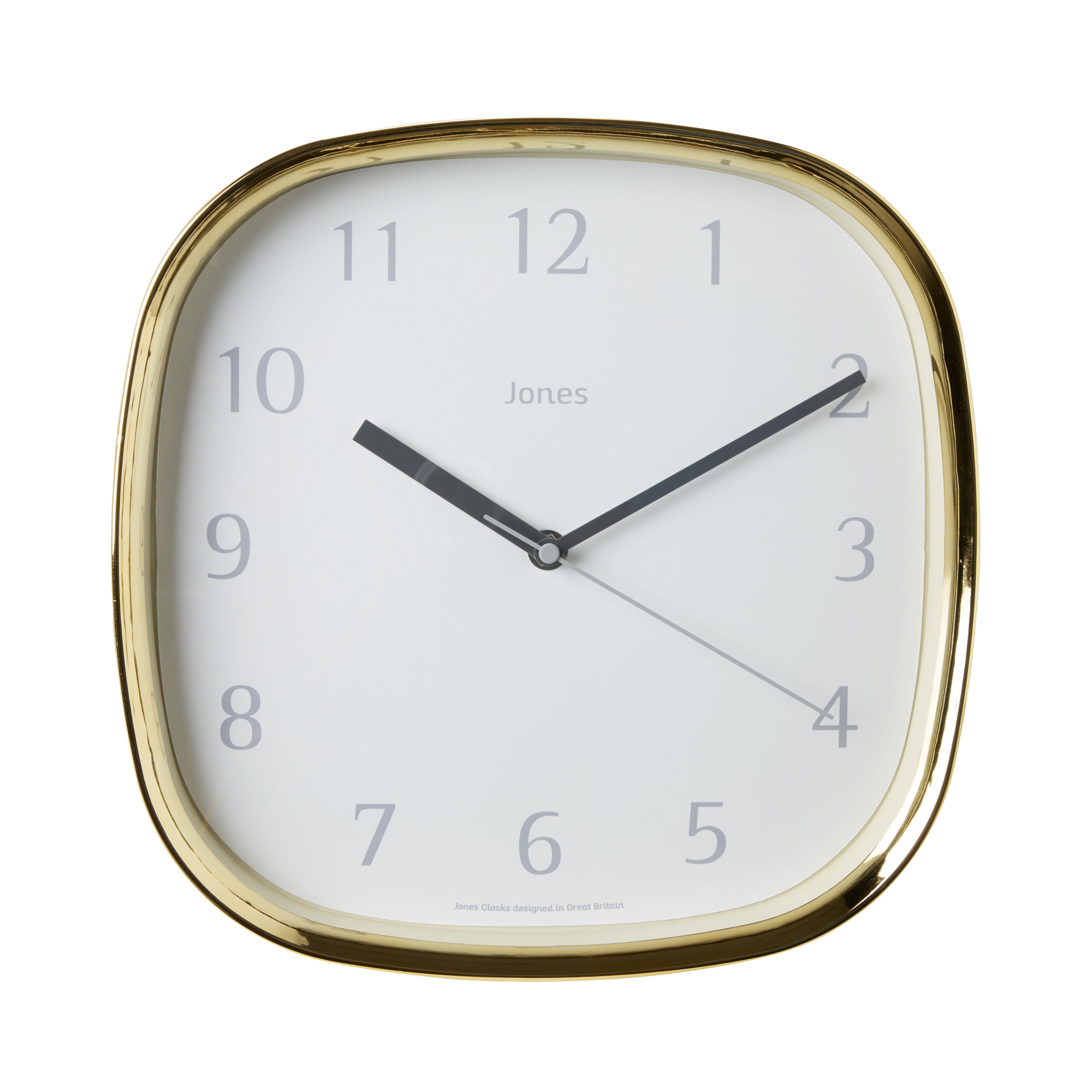 Jones Vogue Contemporary Brass effect Quartz Clock Departments DIY