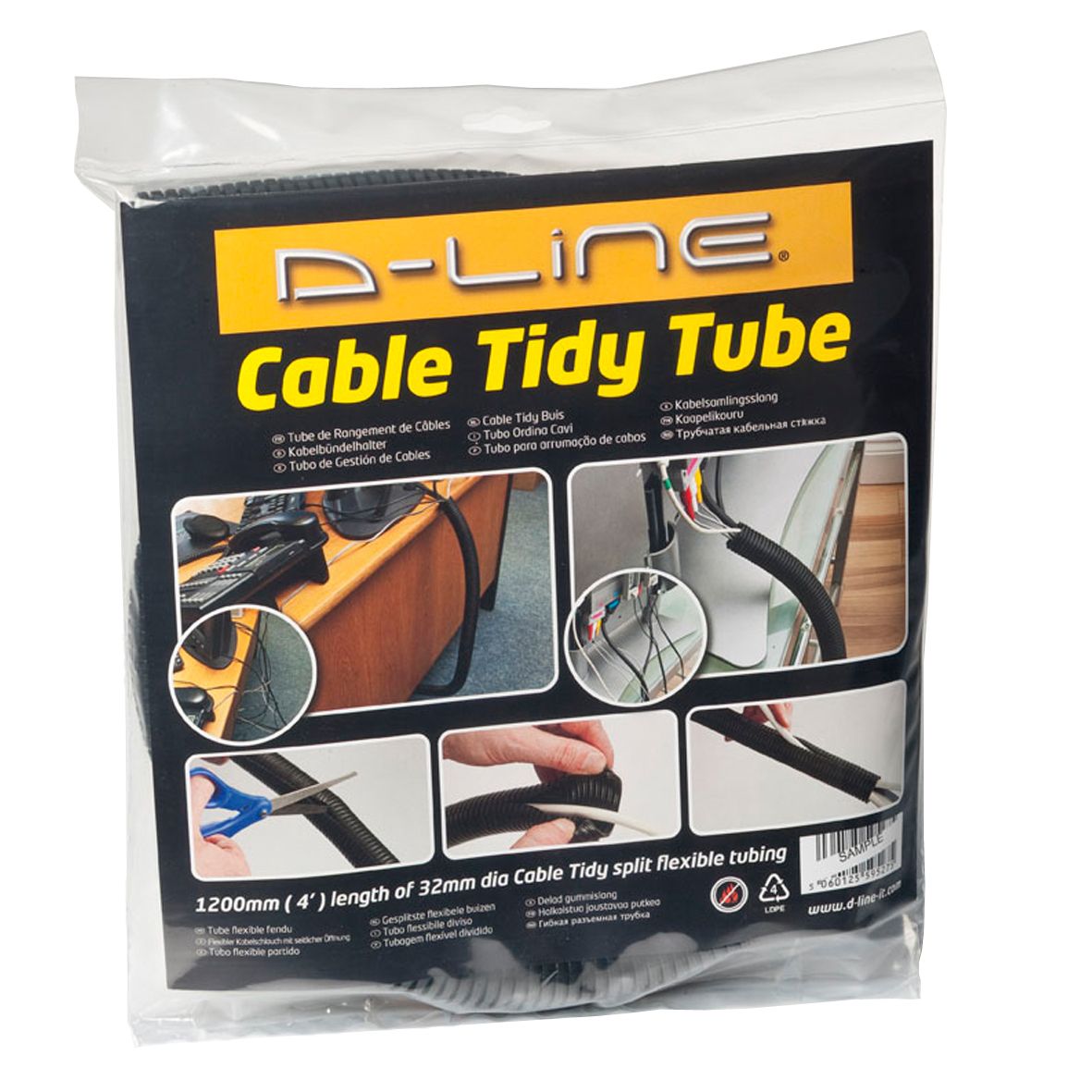 DLine Black PVC Cable Tidy Tube Departments DIY at B&Q