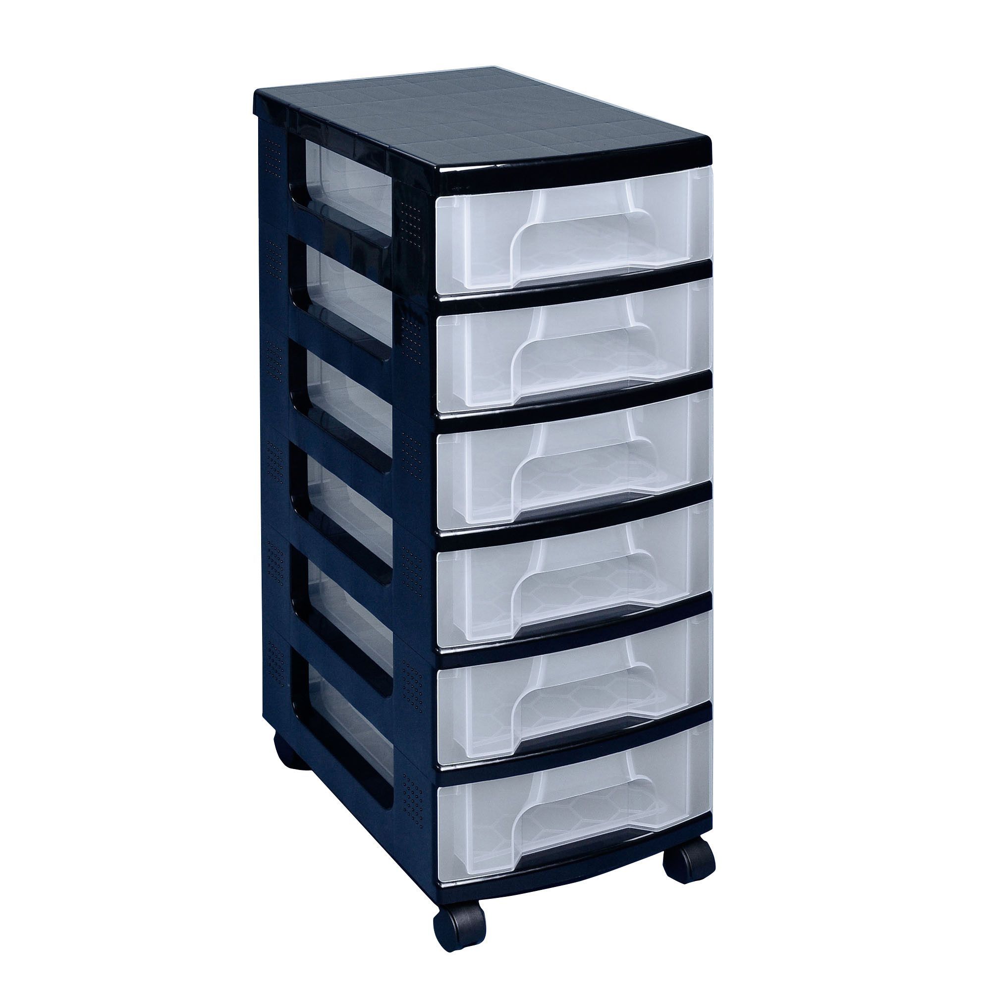 Really Useful Black And Clear 42l Plastic Drawer Tower Unit Departments Diy At Bandq