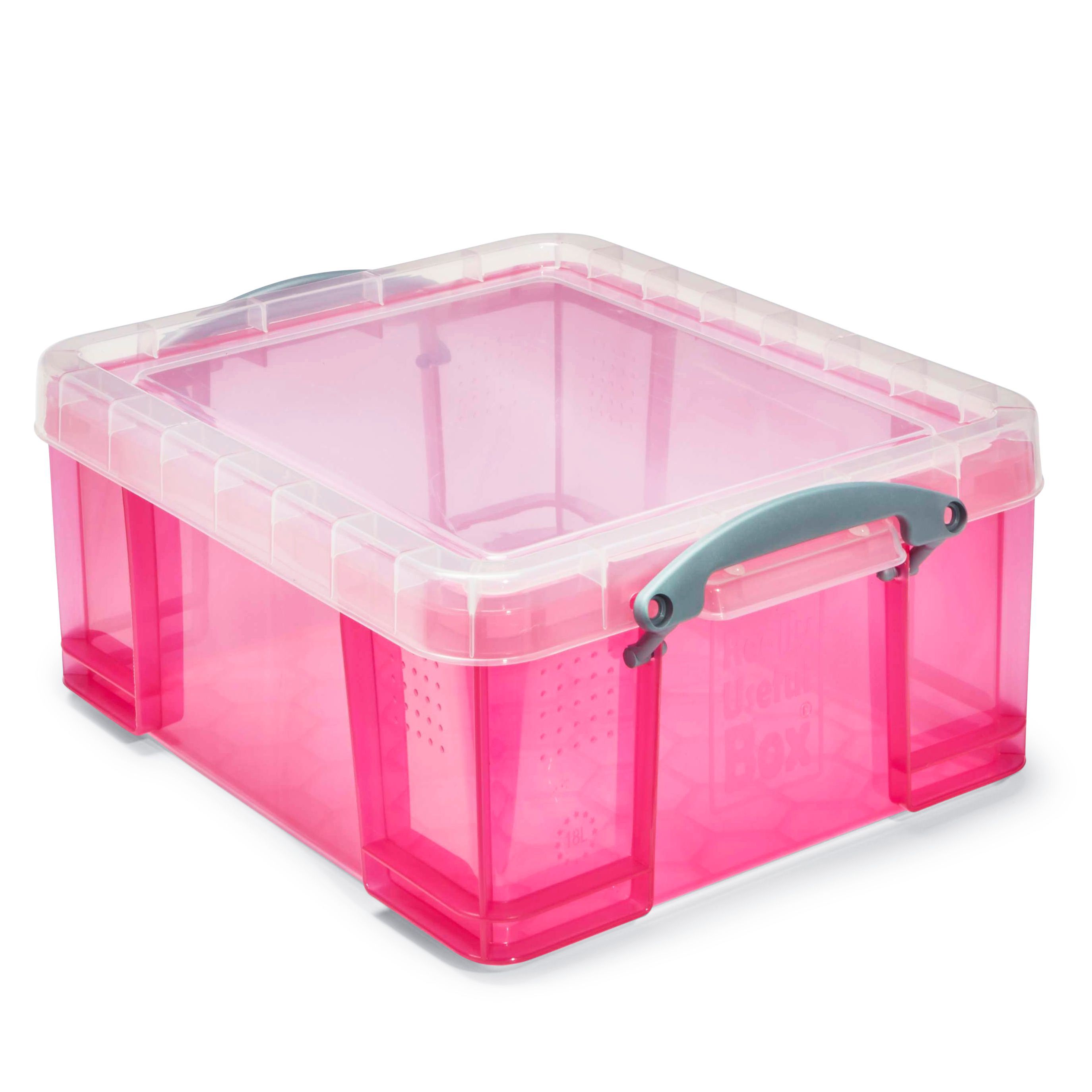 Really Useful Pink 18L Plastic Storage Box Departments DIY at B&Q