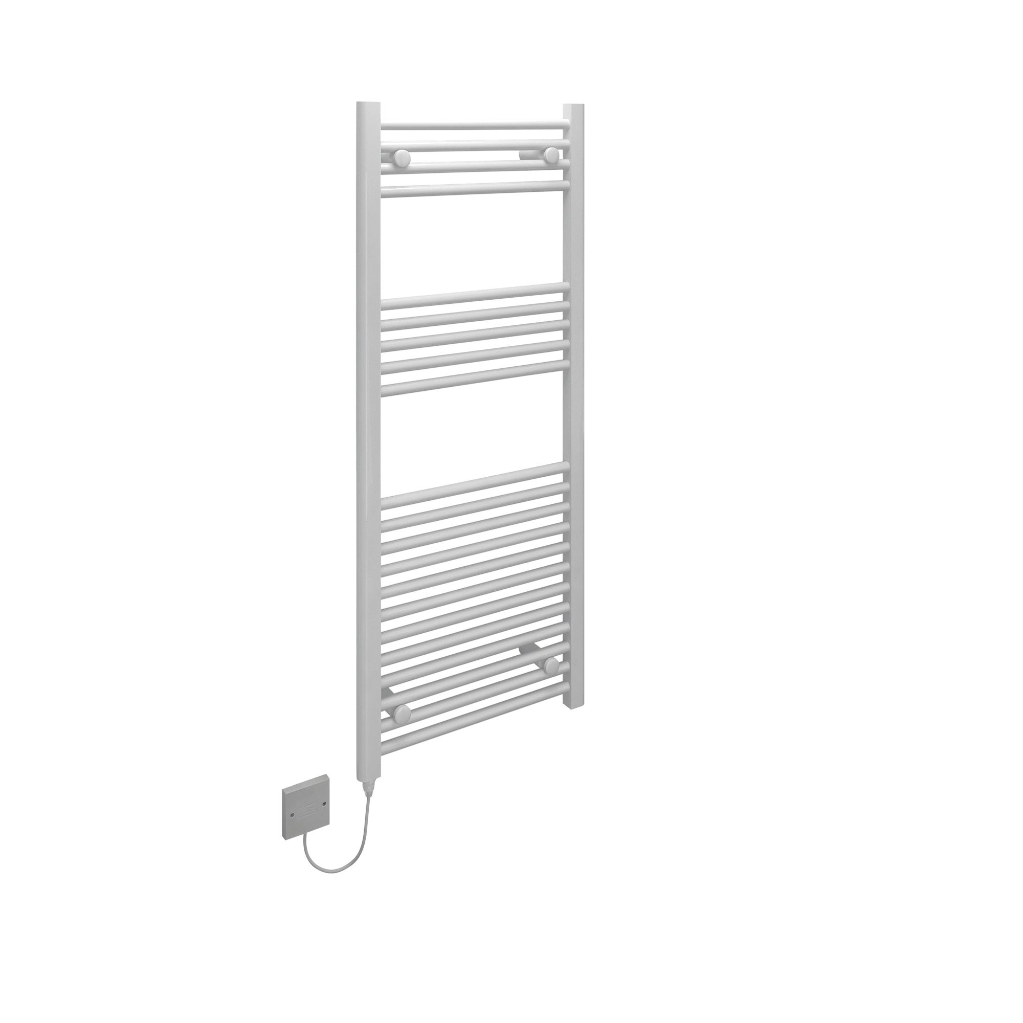 Kudox Lst Electric White Towel Rail (H)1200mm (W)500mm Departments