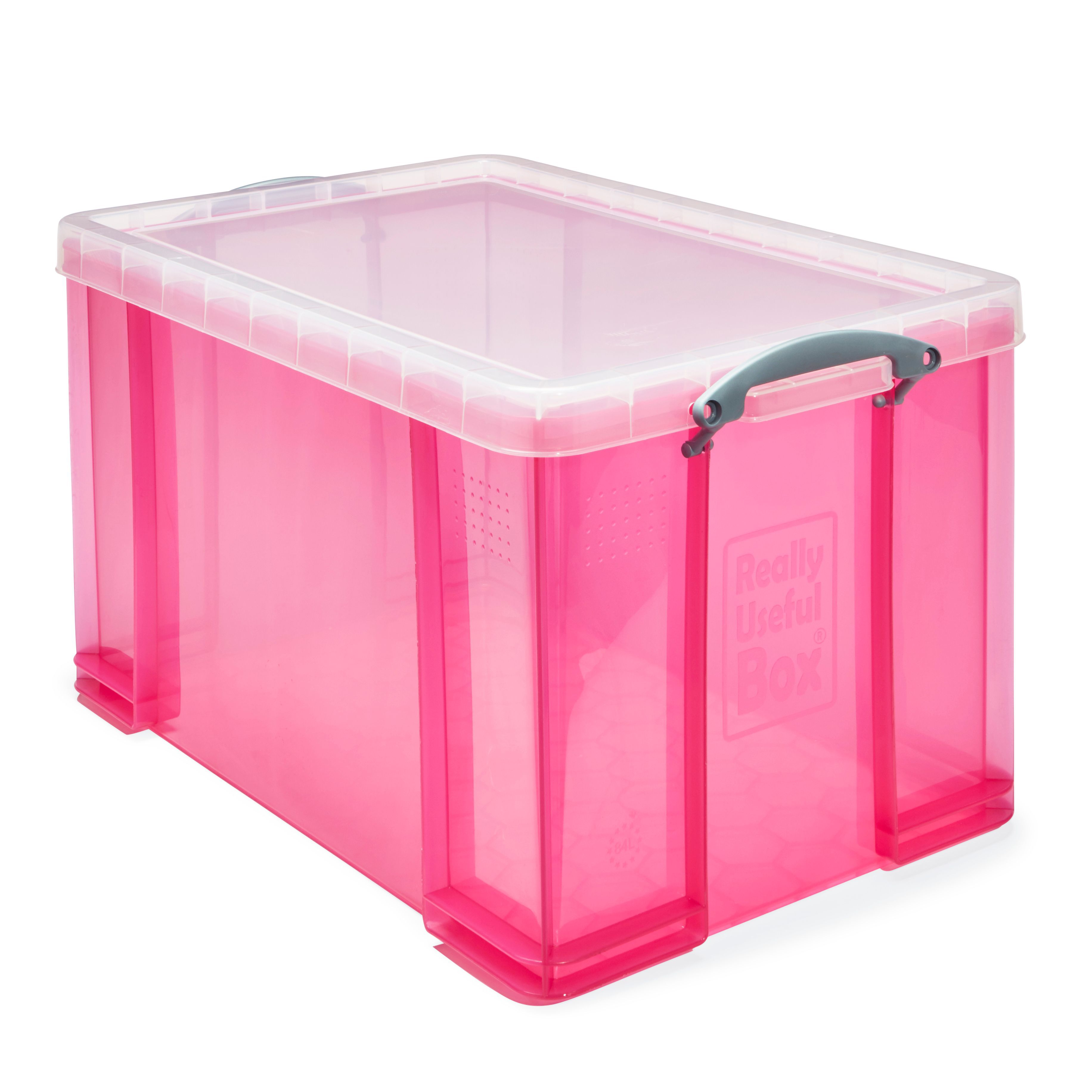 Really Useful Pink 84L Plastic Storage Box Departments DIY at B&Q