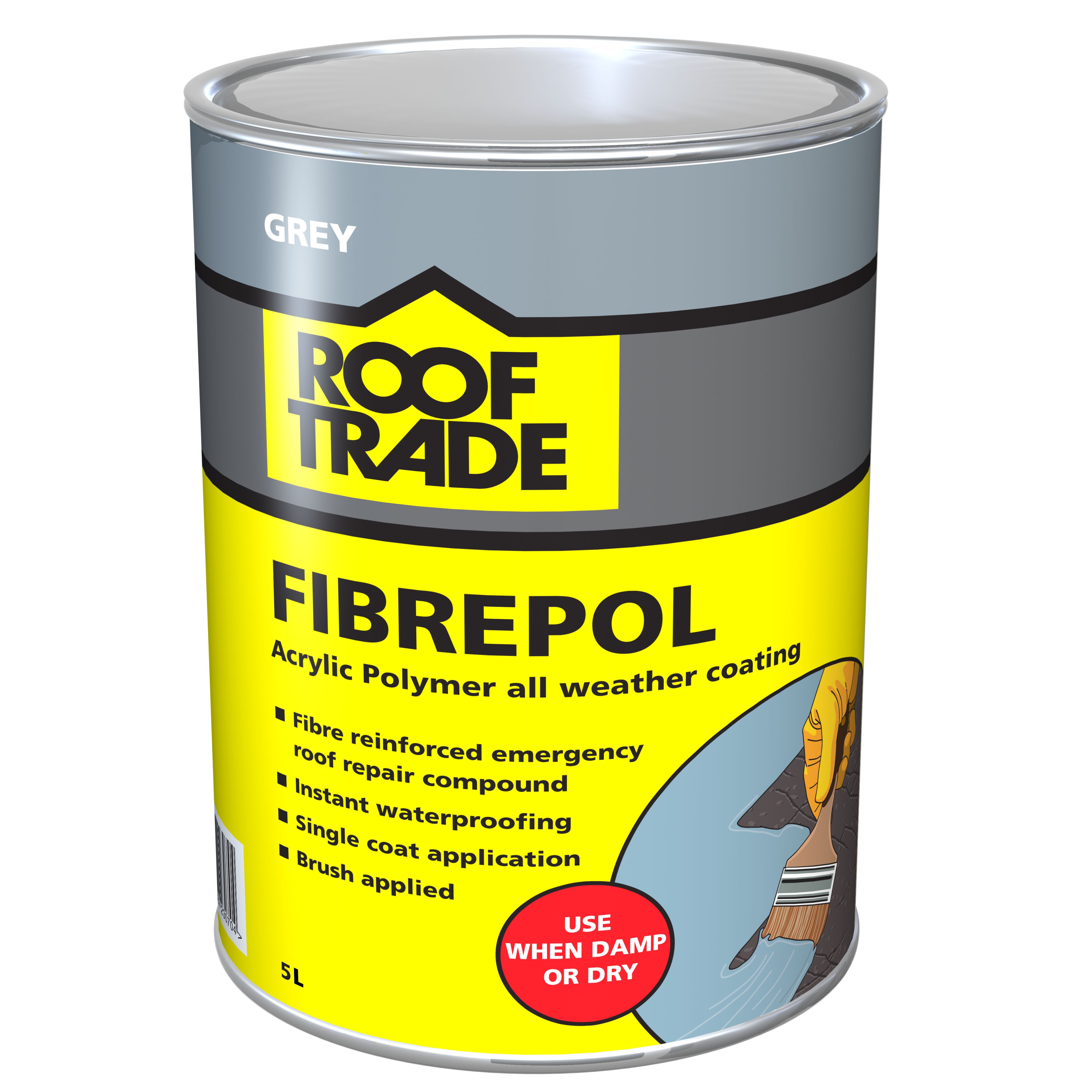 rooftrade grey fibrepol roof sealant 5l departments