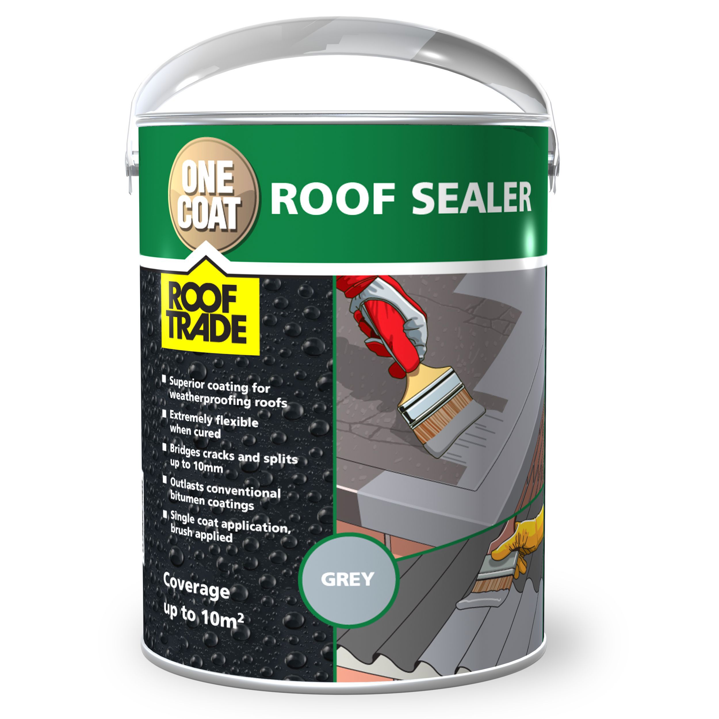 Rooftrade Grey One Coat Roof Sealer 5L Departments DIY at B&Q