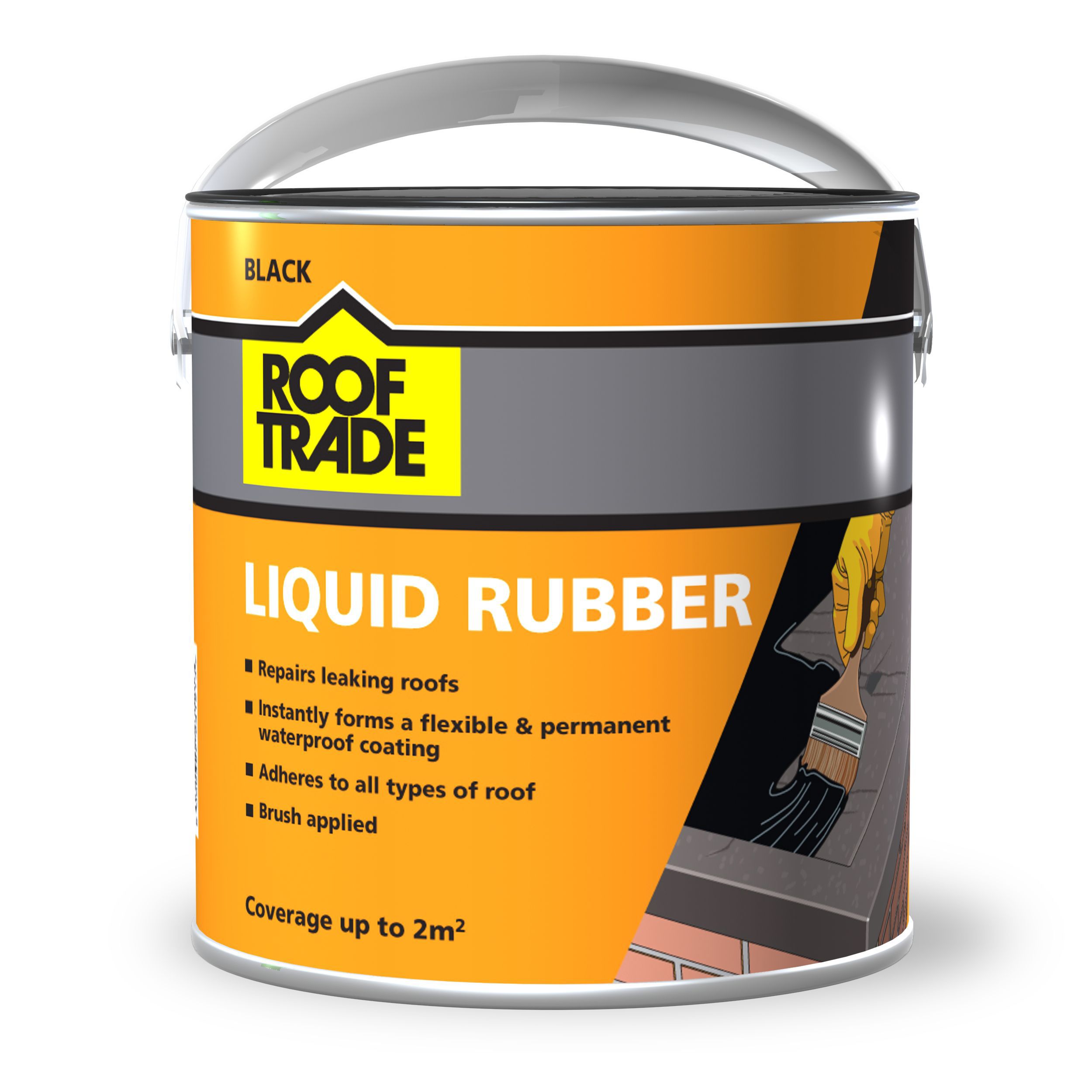 Rooftrade Black Liquid Rubber Roof Sealant 2L | Departments | DIY at B&Q