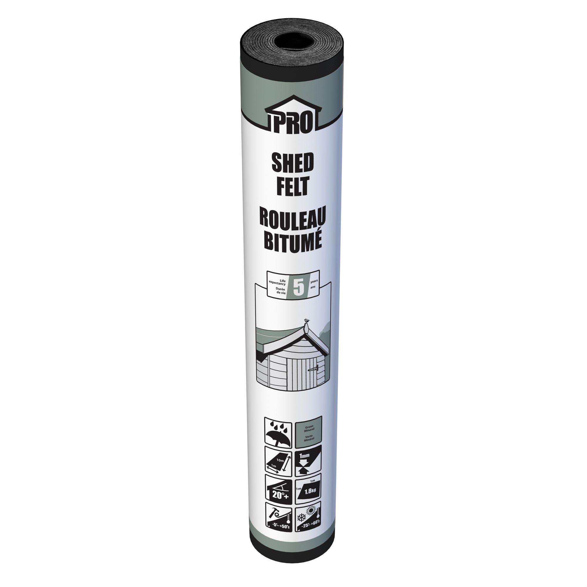 Roof pro Green Shed felt (L)10m (W)1000mm | Departments | DIY at B&Q