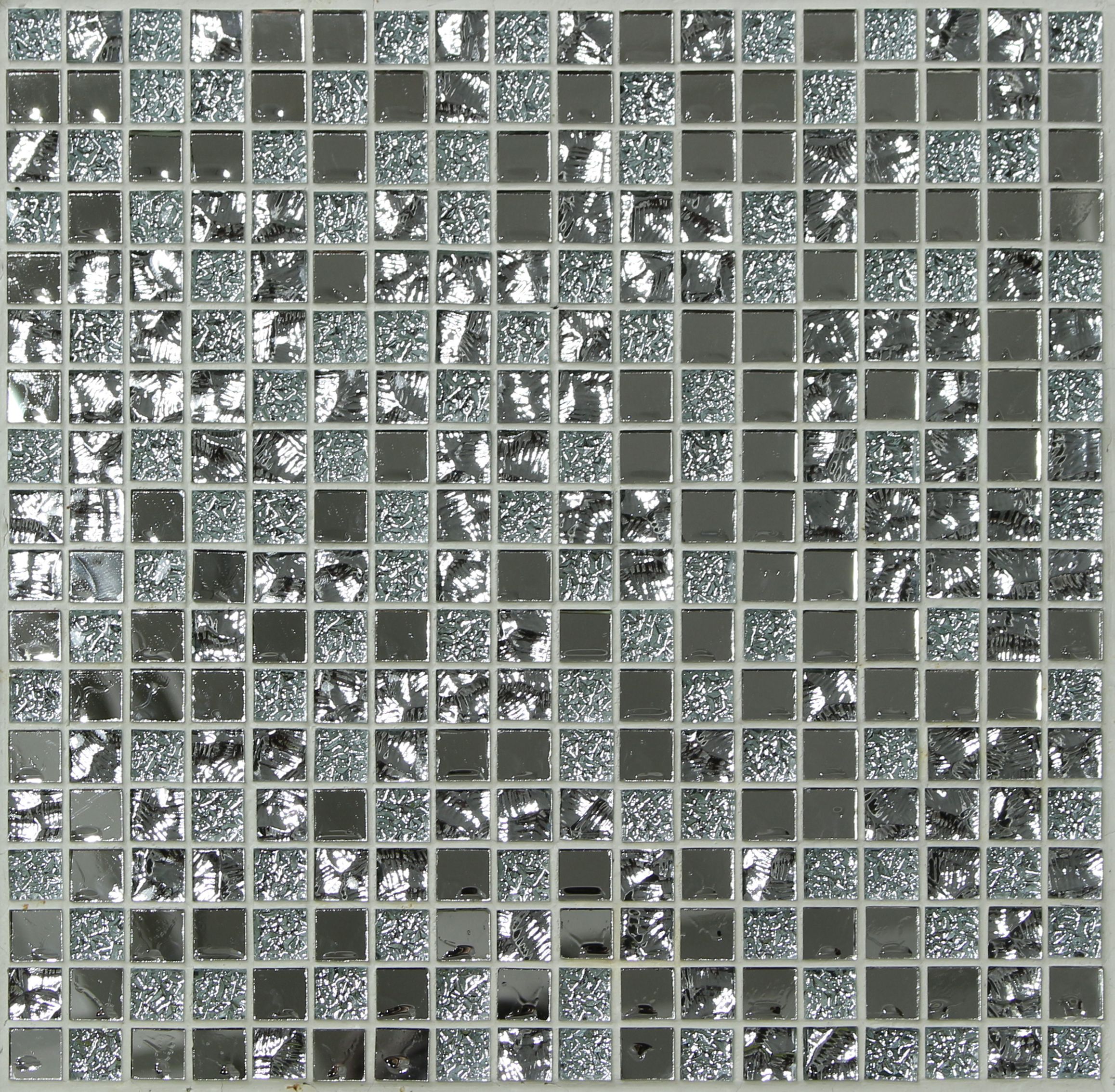 Glamour Clear Glass & marble Mosaic tile, (L)300mm (W)300mm Departments DIY at B&Q