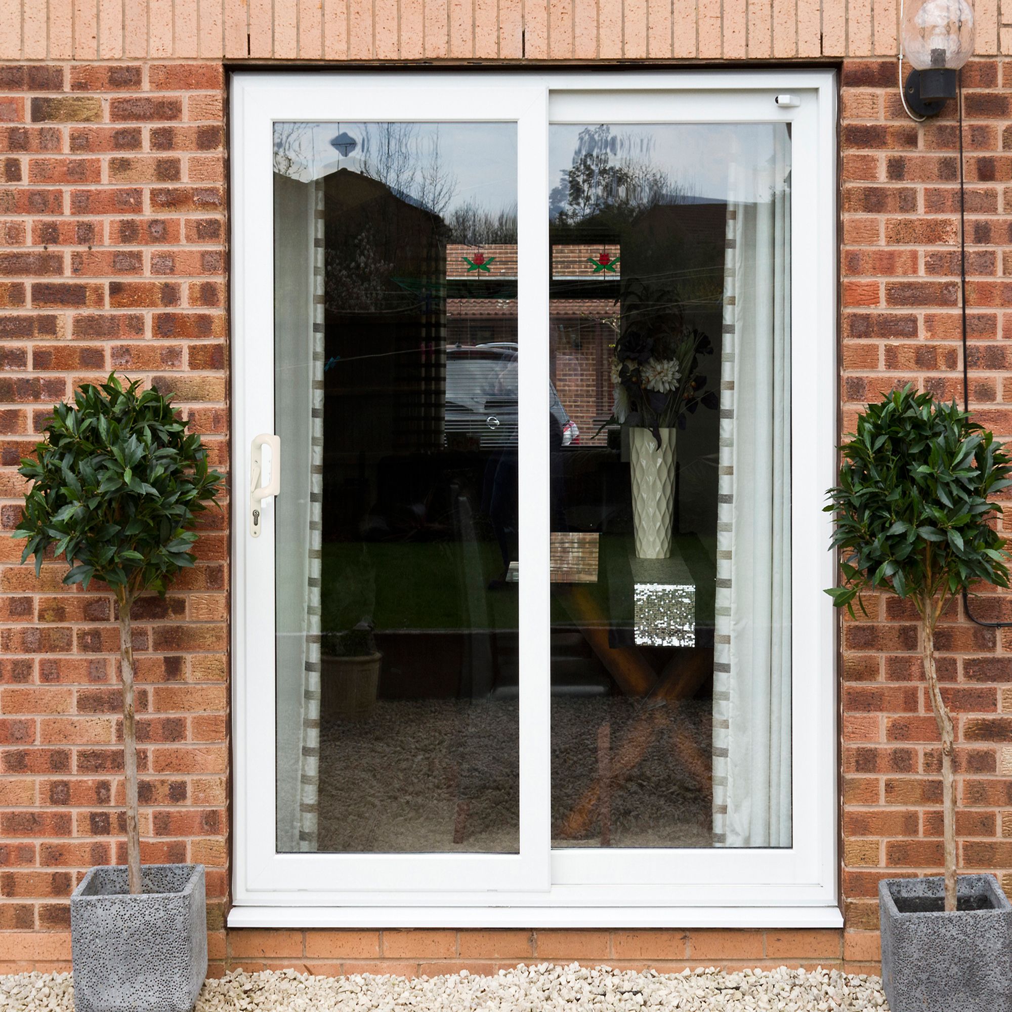Crystal Double glazed White uPVC LH Sliding Patio Door, (H