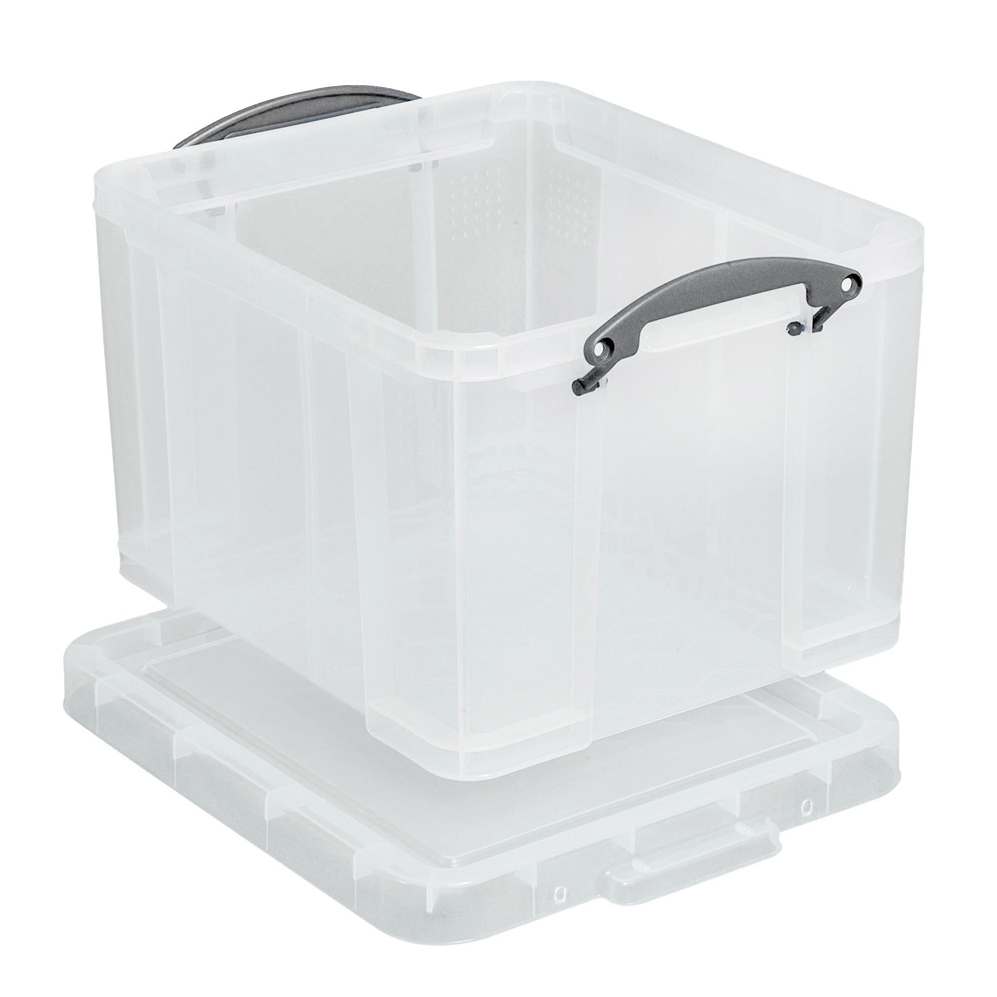 Really Useful Clear 35L Plastic Storage box Departments DIY at B&Q