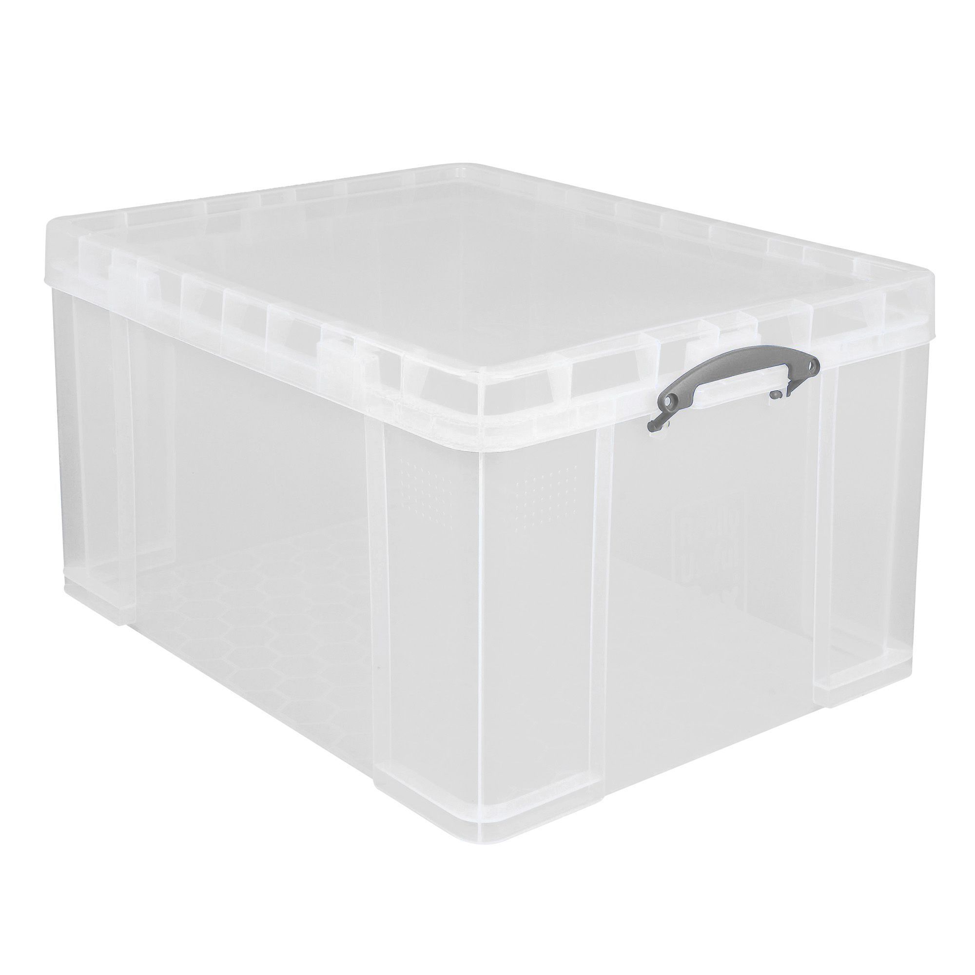 Really Useful Clear 84L Plastic Storage box | Departments | DIY at B&Q