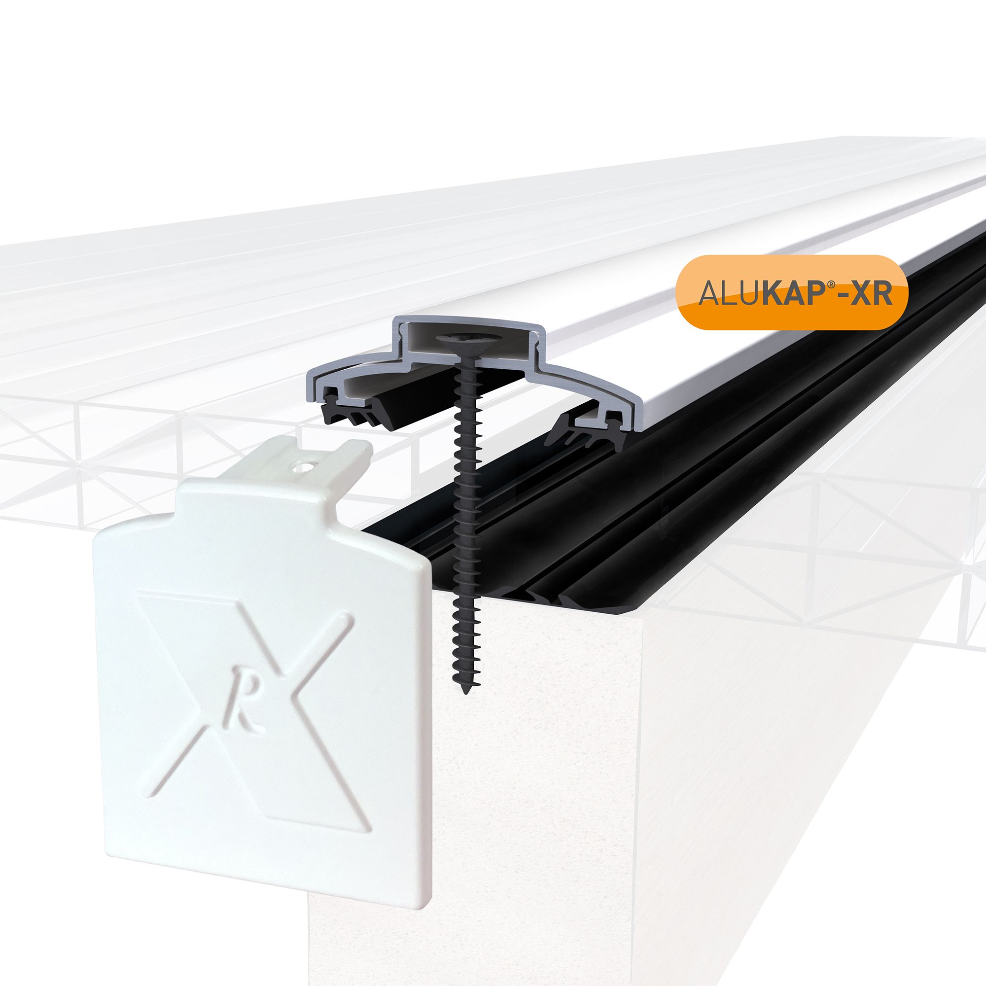 Alukap XR White Aluminium Glazing Bar, (L)4.8m (W)60mm (T)20mm ...