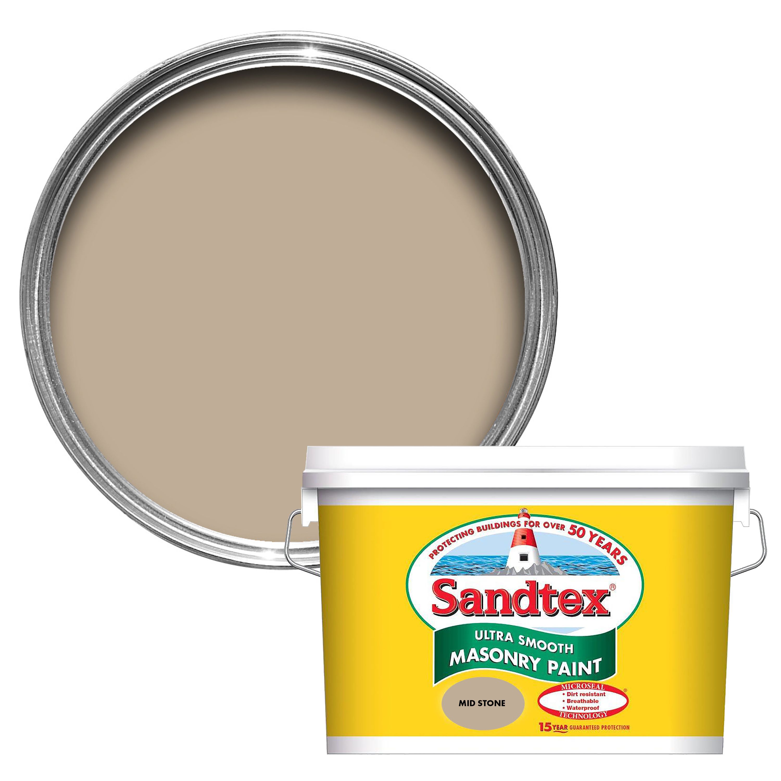 Sandtex Mid Stone Matt Masonry Paint 10L | Departments | DIY at B&Q