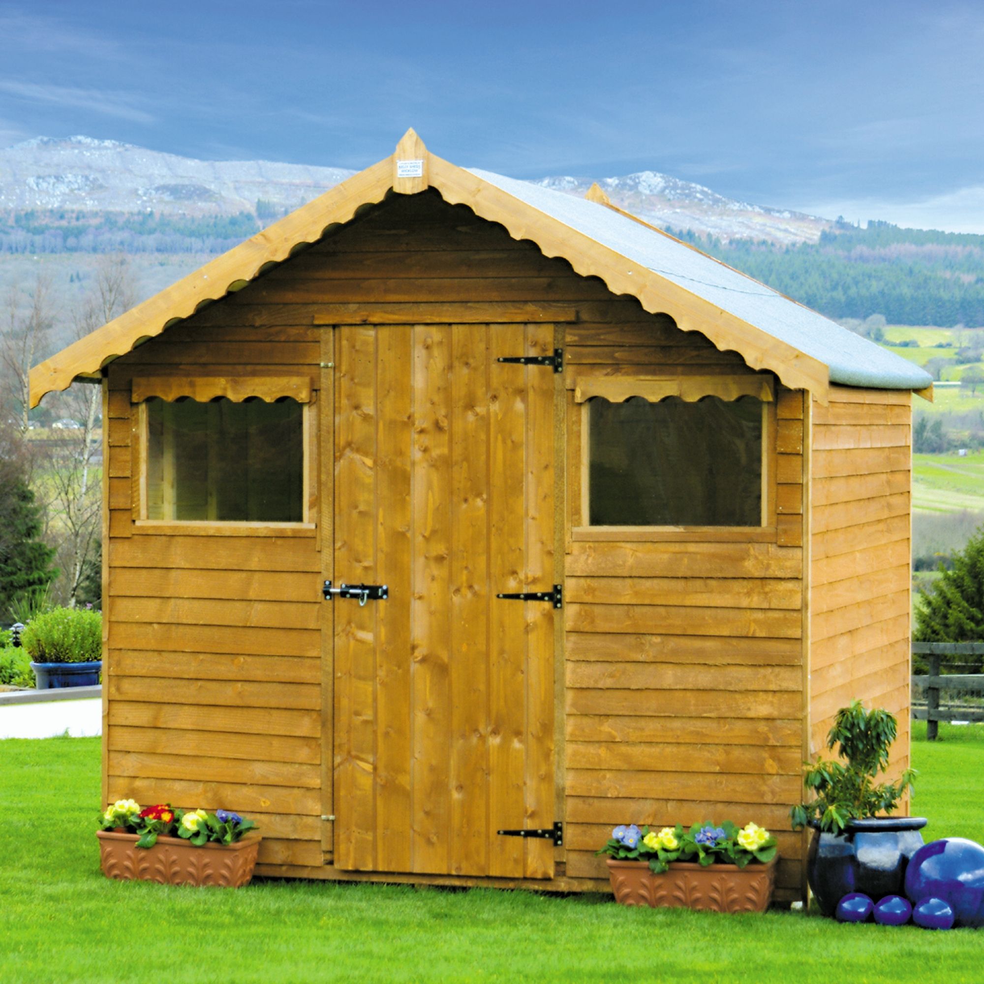 8x8 Rustic Wooden Shed Base included | Departments | DIY at B&Q