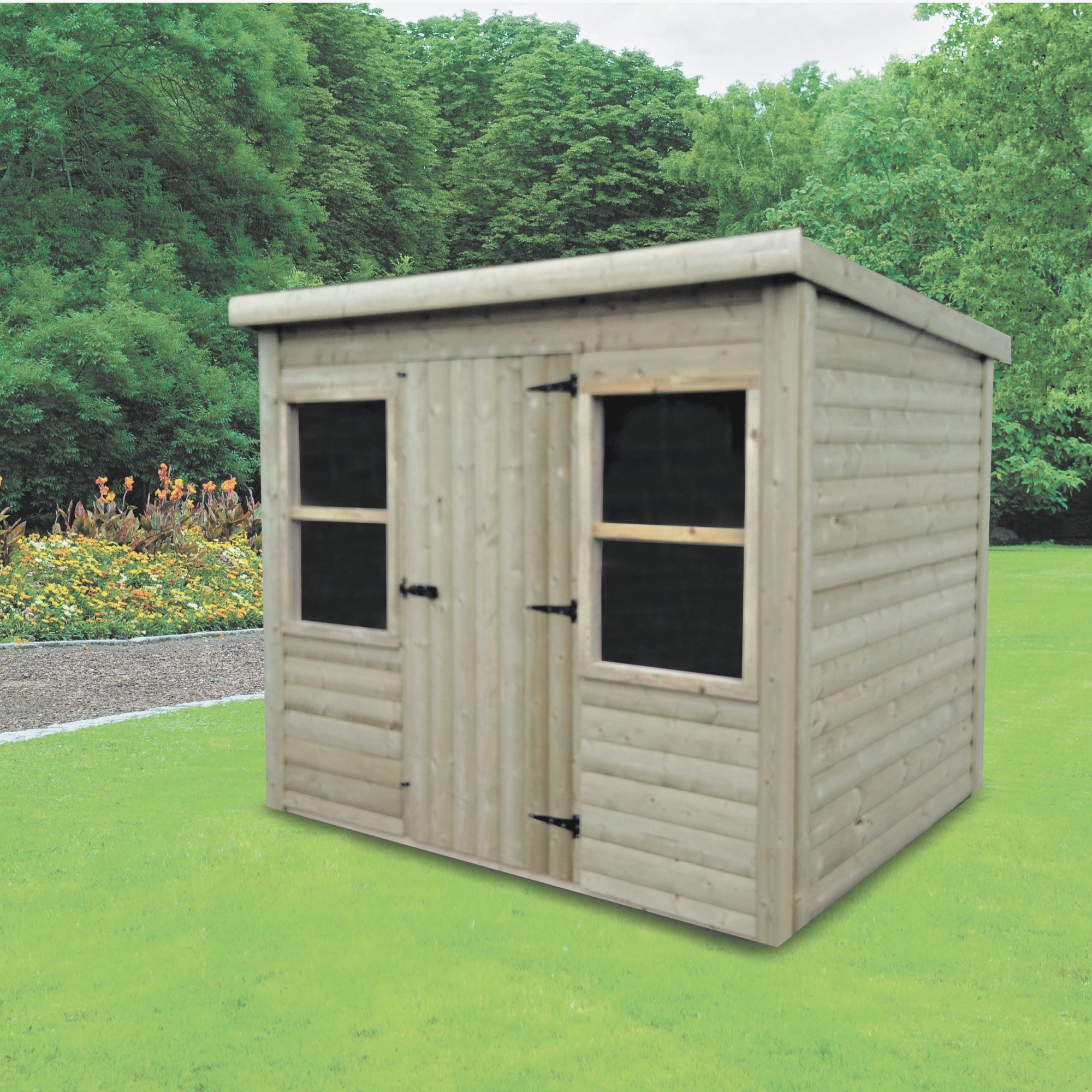 10x8 pressure treated lean to roof shiplap wooden shed
