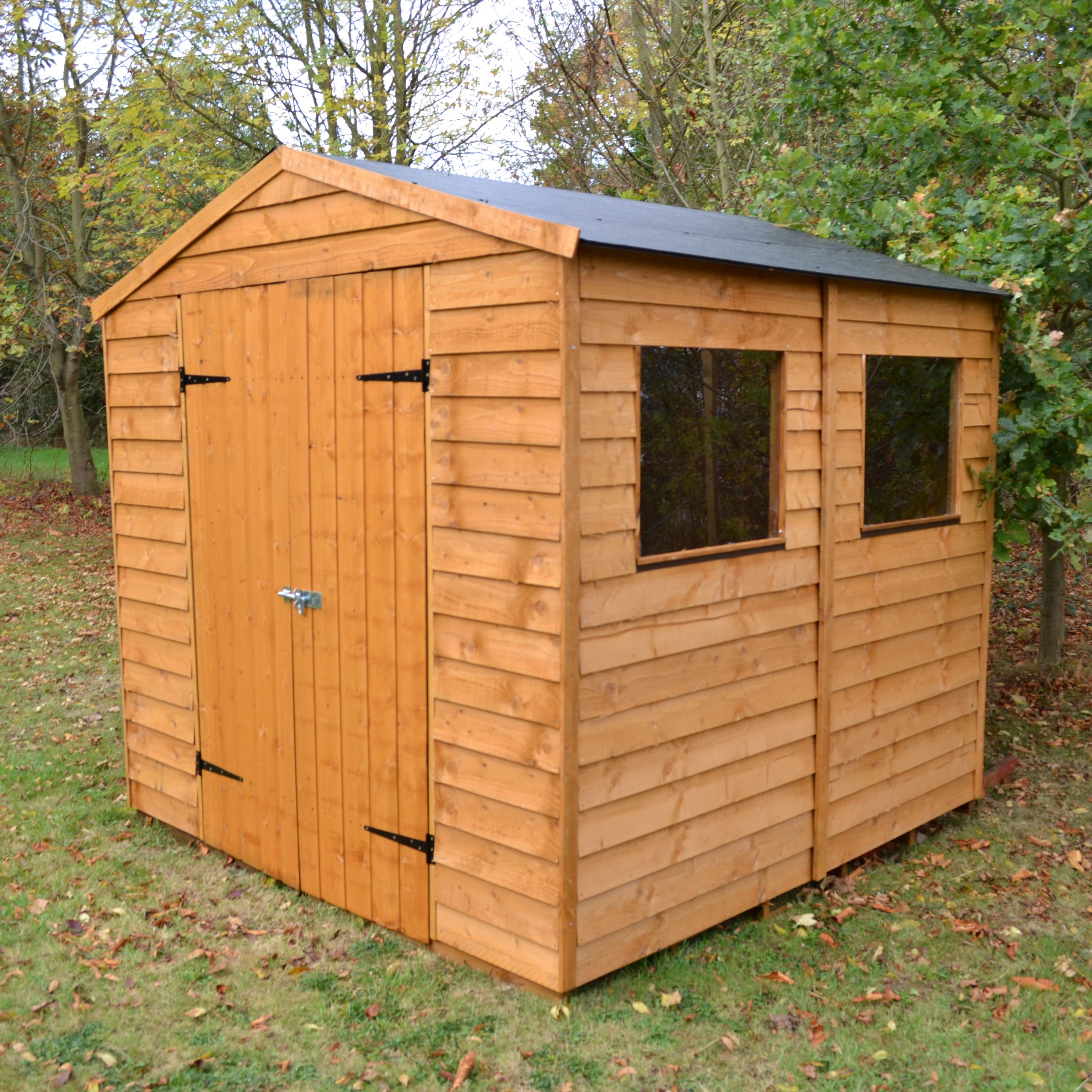 7x7 blooma apex overlap wooden shed departments diy at b&q