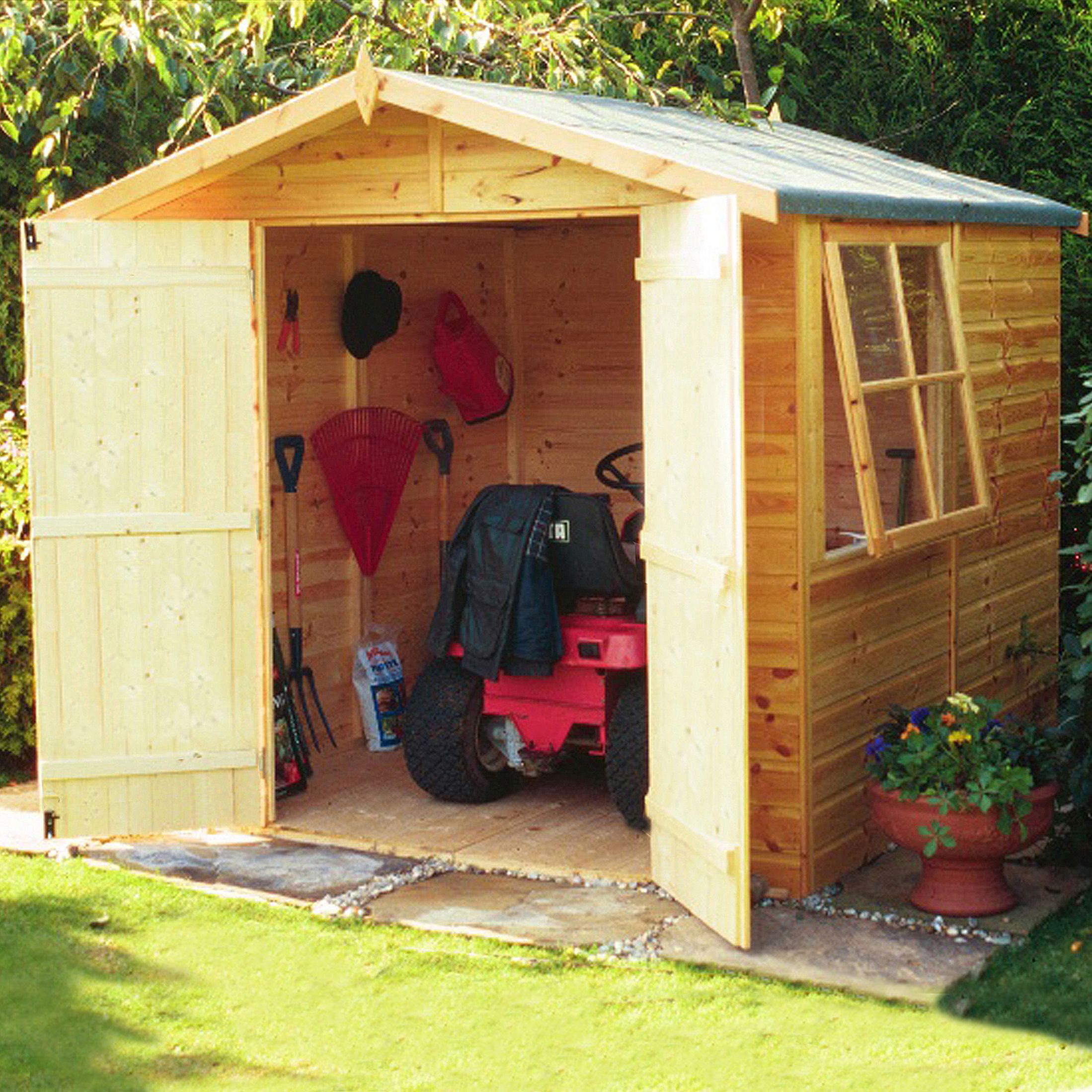 7x7 alderney apex shiplap wooden shed with assembly