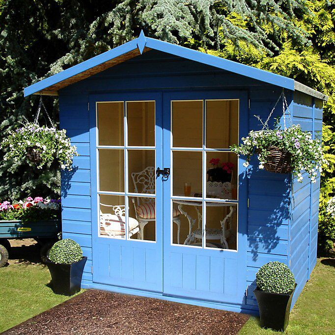 Shire Lumley 7x5 Apex Shiplap Wooden Summer house ...