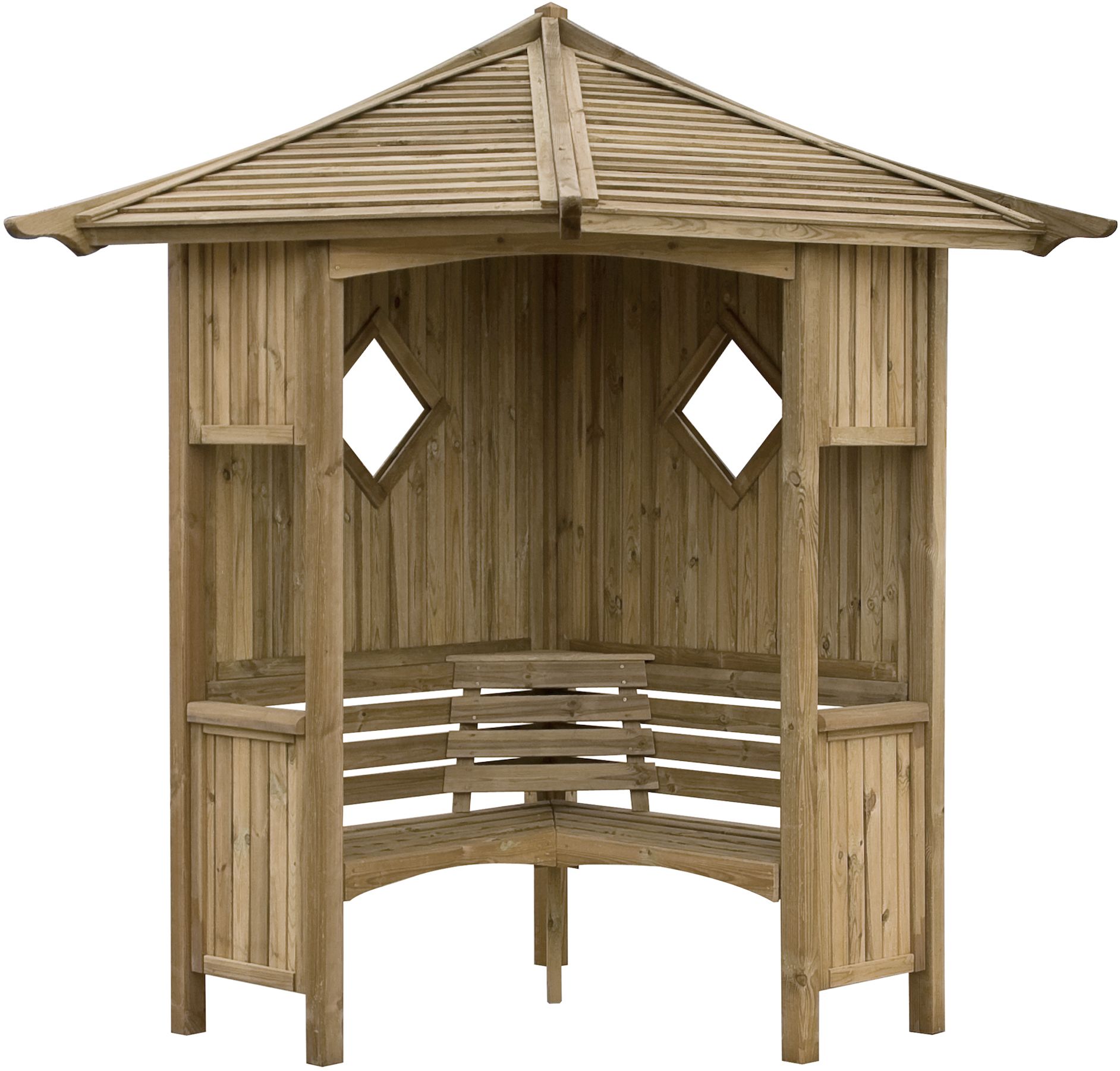 Blooma Elegant Softwood Corner arbour | Departments | DIY at B&Q