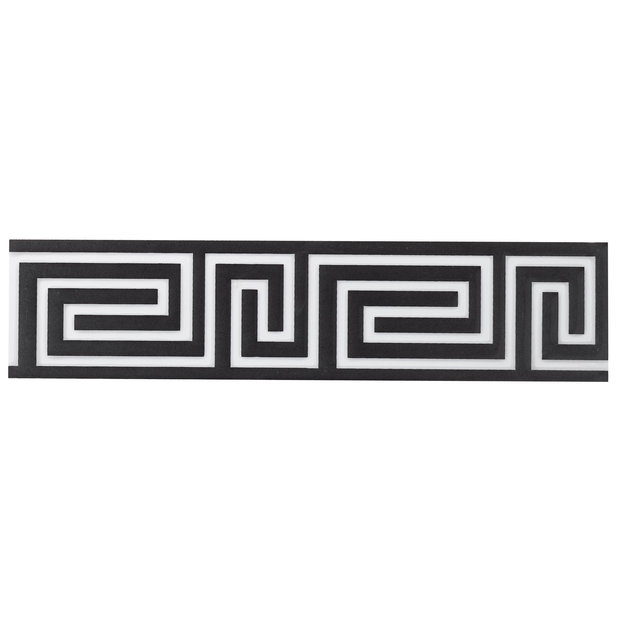 Greek Key Black Ceramic Border Tile, (L)300mm (W)70mm | Departments ...