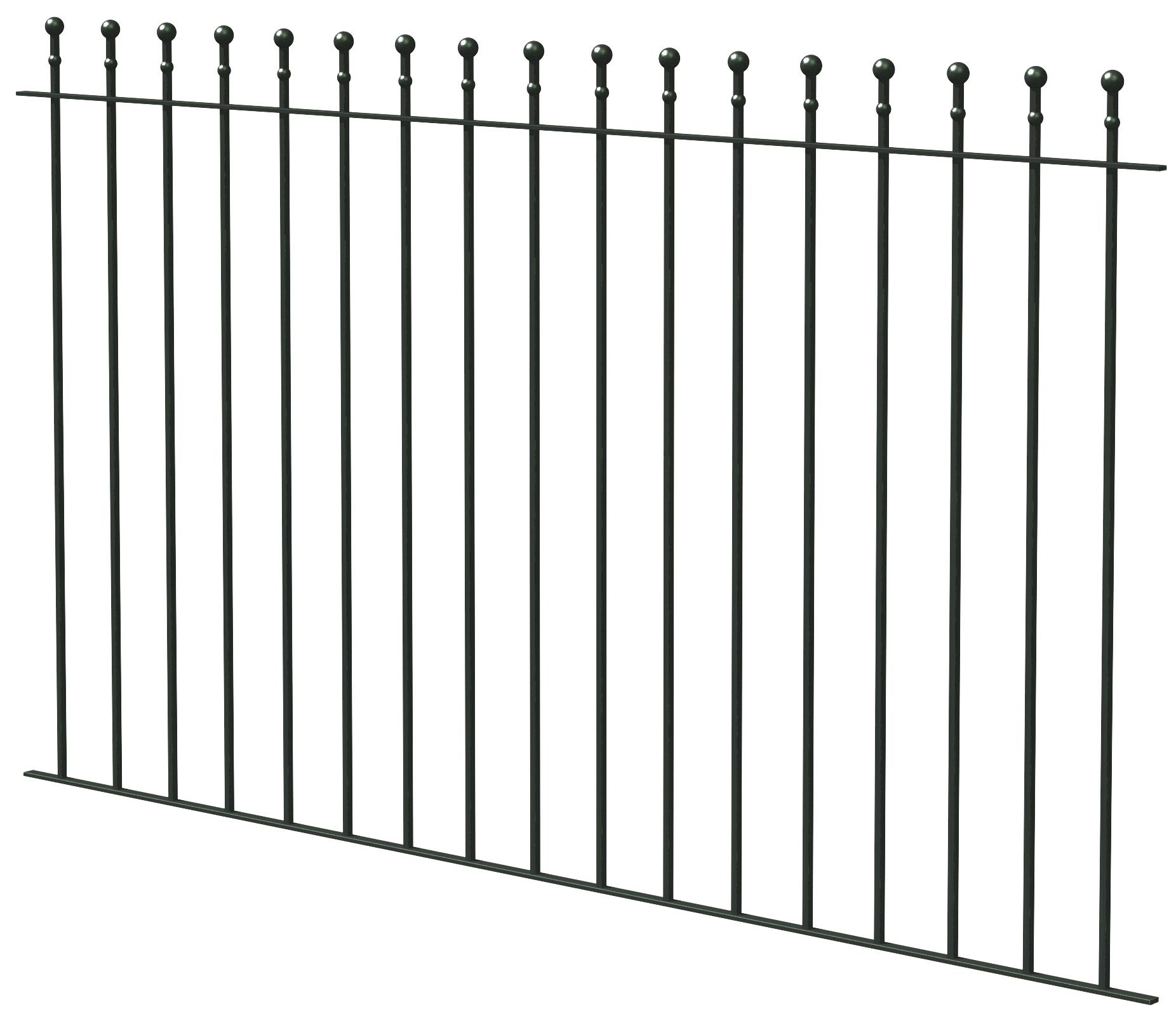 Ball top Black Fence, (L)1810mm | Departments | DIY at B&Q