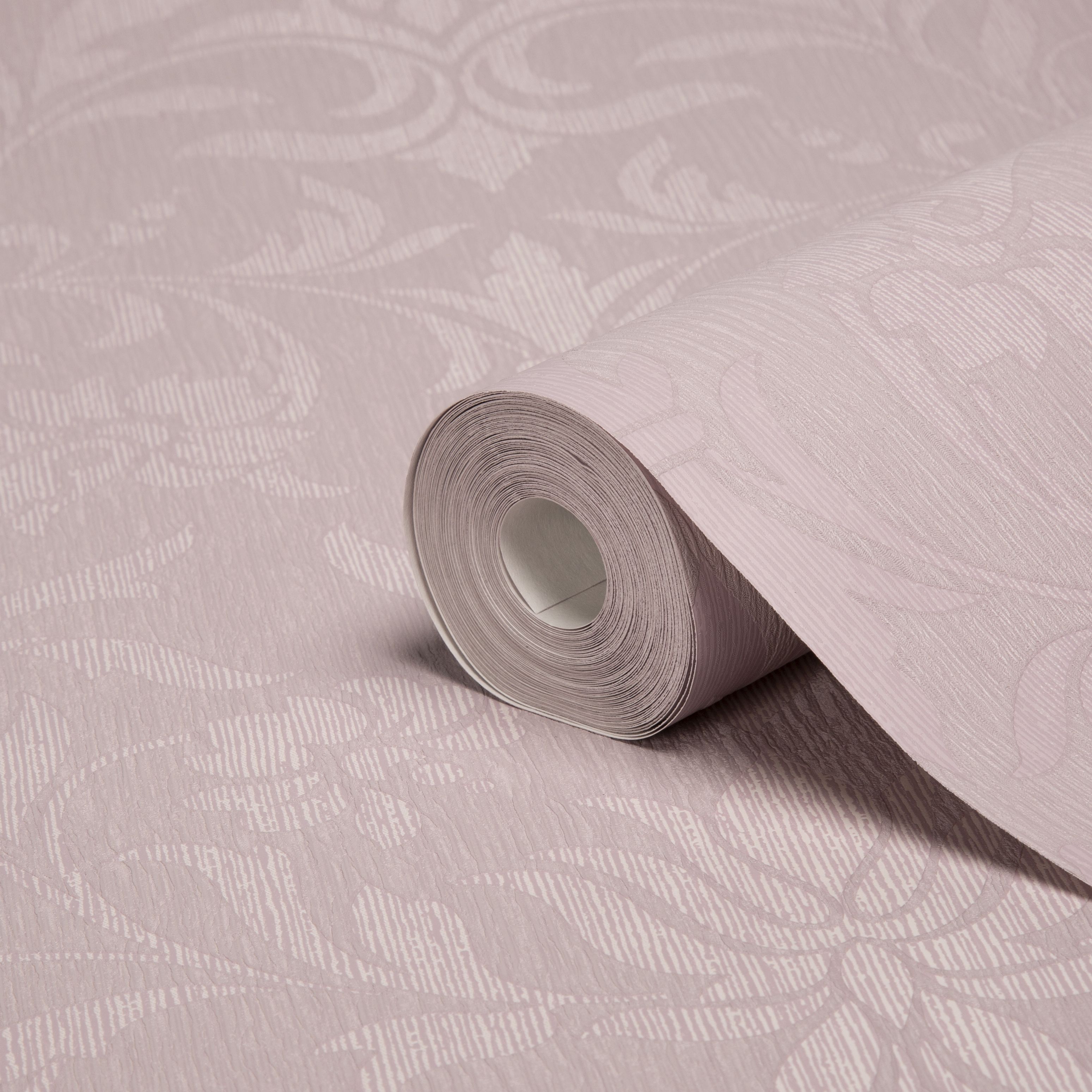 Colours Allure Dusky pink Damask Wallpaper | Departments | DIY at B&Q