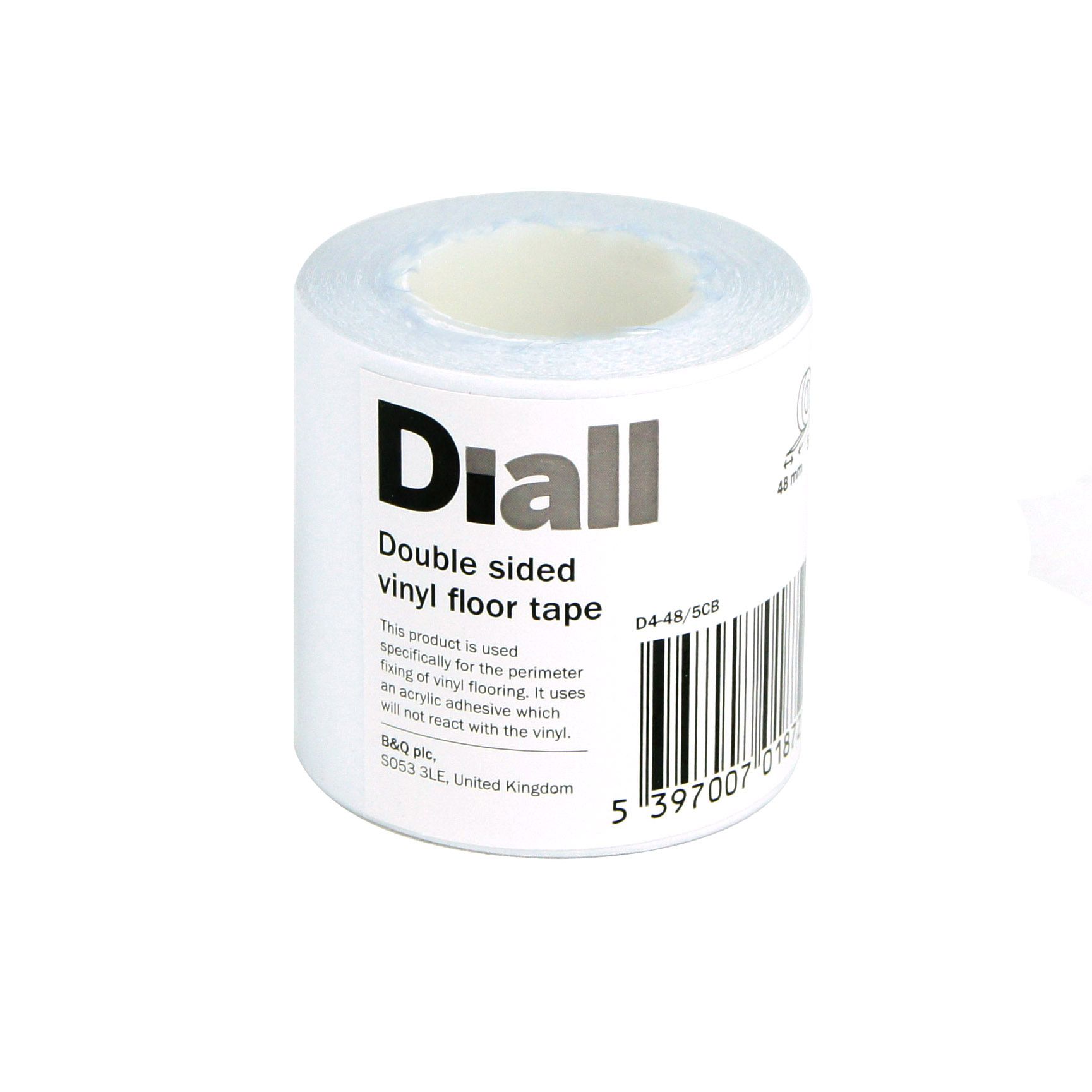 Diall White Double Sided Vinyl Flooring Tape L 5m W 48mm B Q