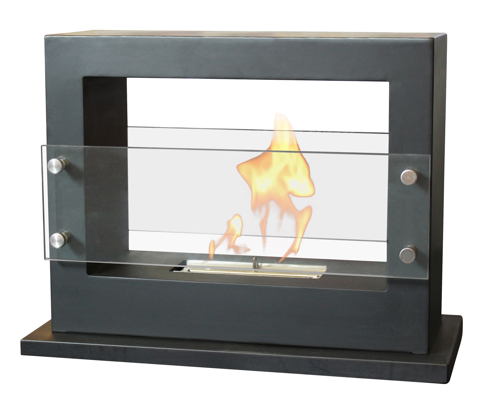 Blyss Merdia Black Stainless Steel Effect Bio Ethanol Fire