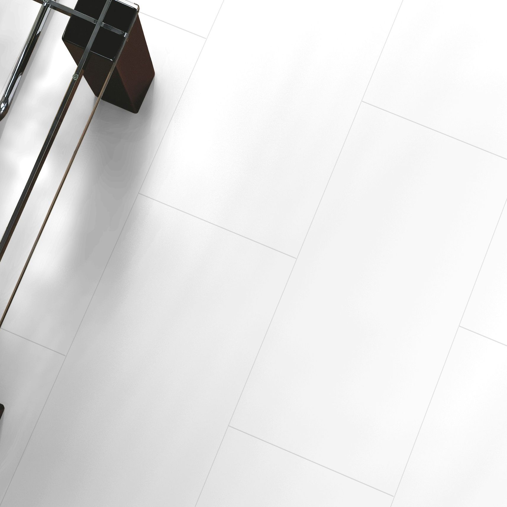 Falsetto White Tile Effect Laminate Flooring 2 m² Pack | Departments ...