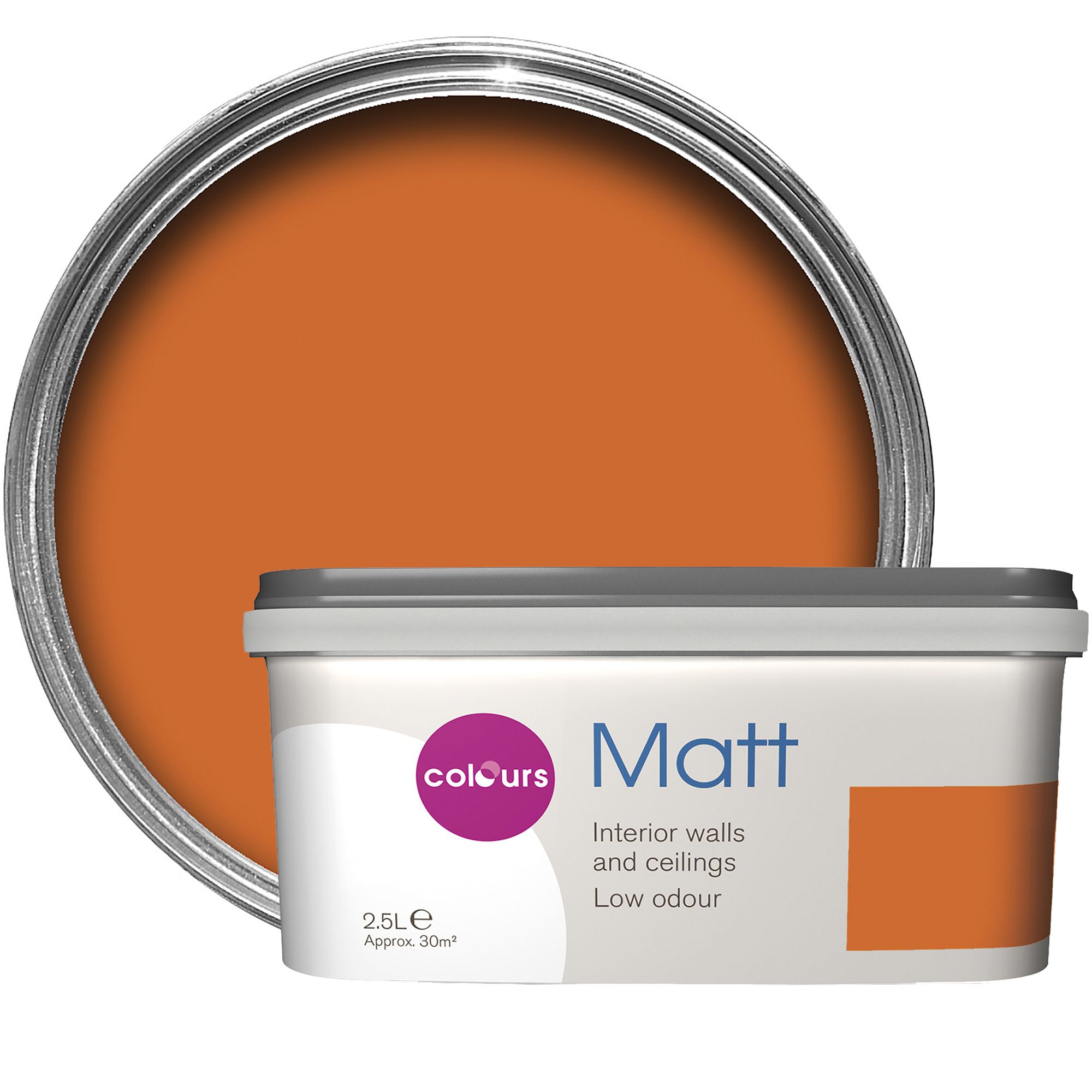  Colours  Standard Orange  Matt Emulsion paint  2 5L 