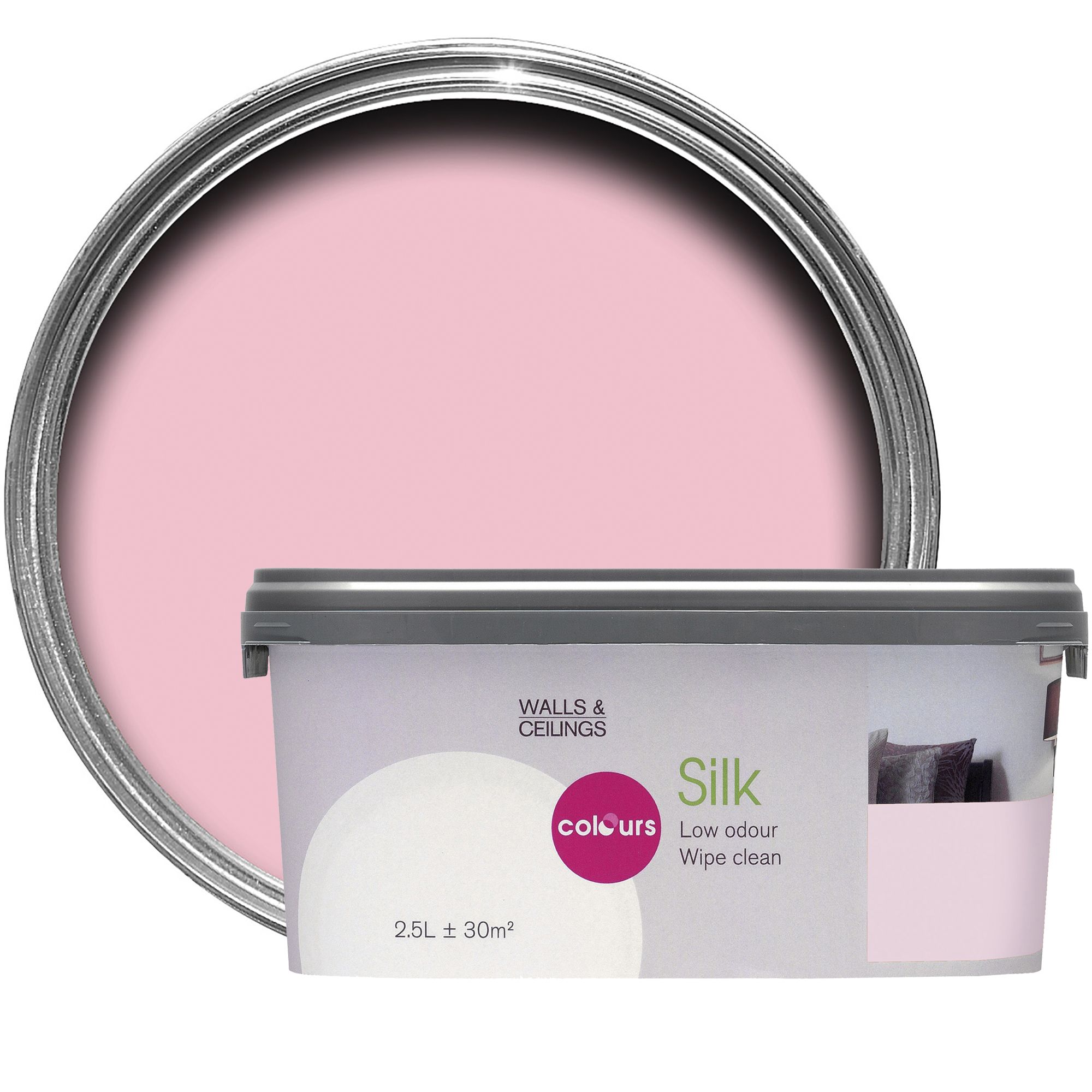 Colours Pink Pink Silk Emulsion Paint 2.5L Departments DIY at B&Q