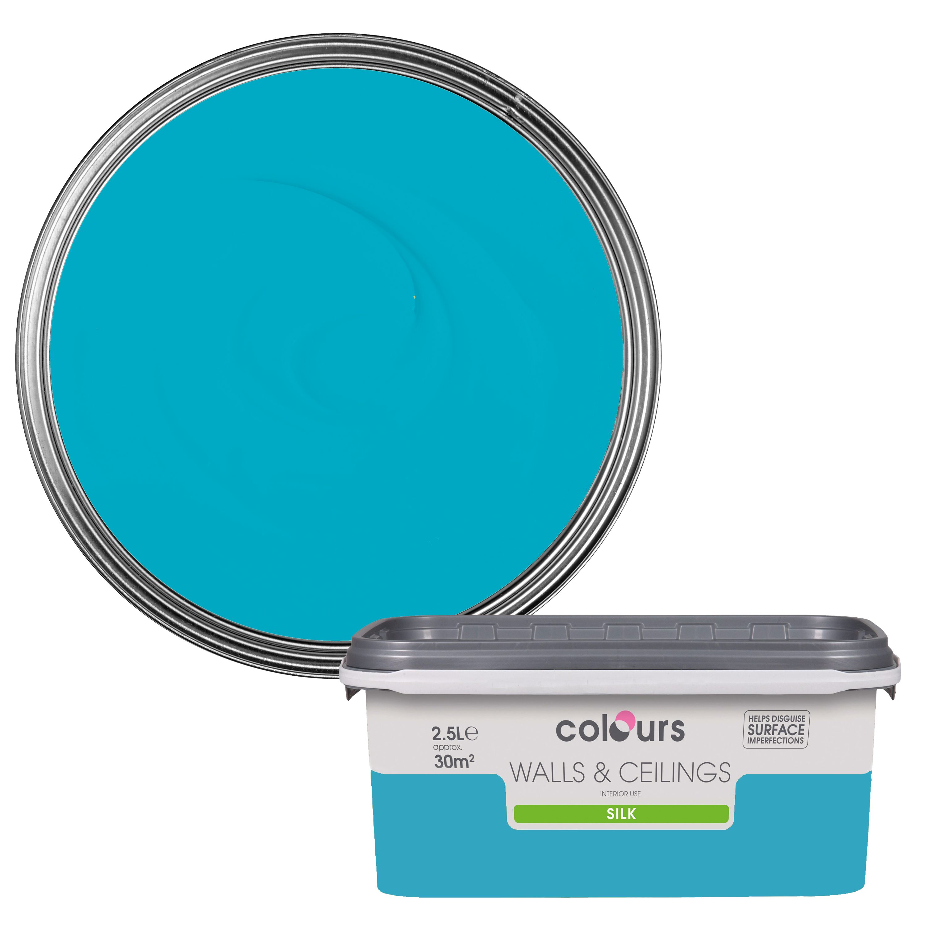 Colours Standard Atoll Silk Emulsion paint 2.5L Departments DIY at B&Q
