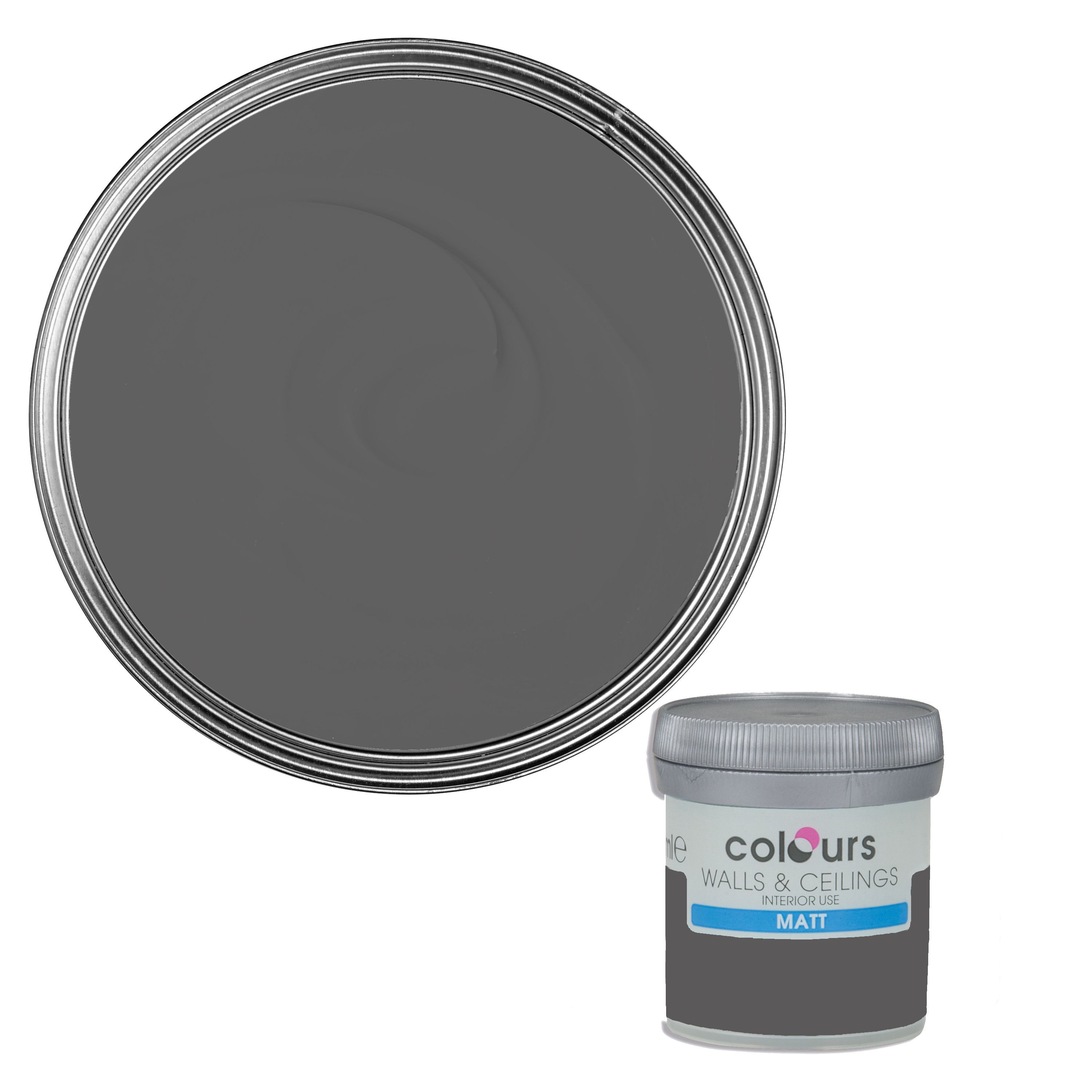 Colours Tester Asphalt Matt Emulsion Paint 0.05L Tester Pot
