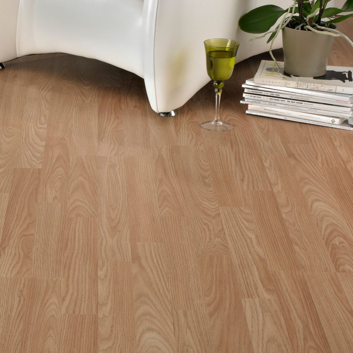 B Q Natural Smooth Oak Effect 3 Strip Laminate Flooring 3m Pack Departments Diy At B Q