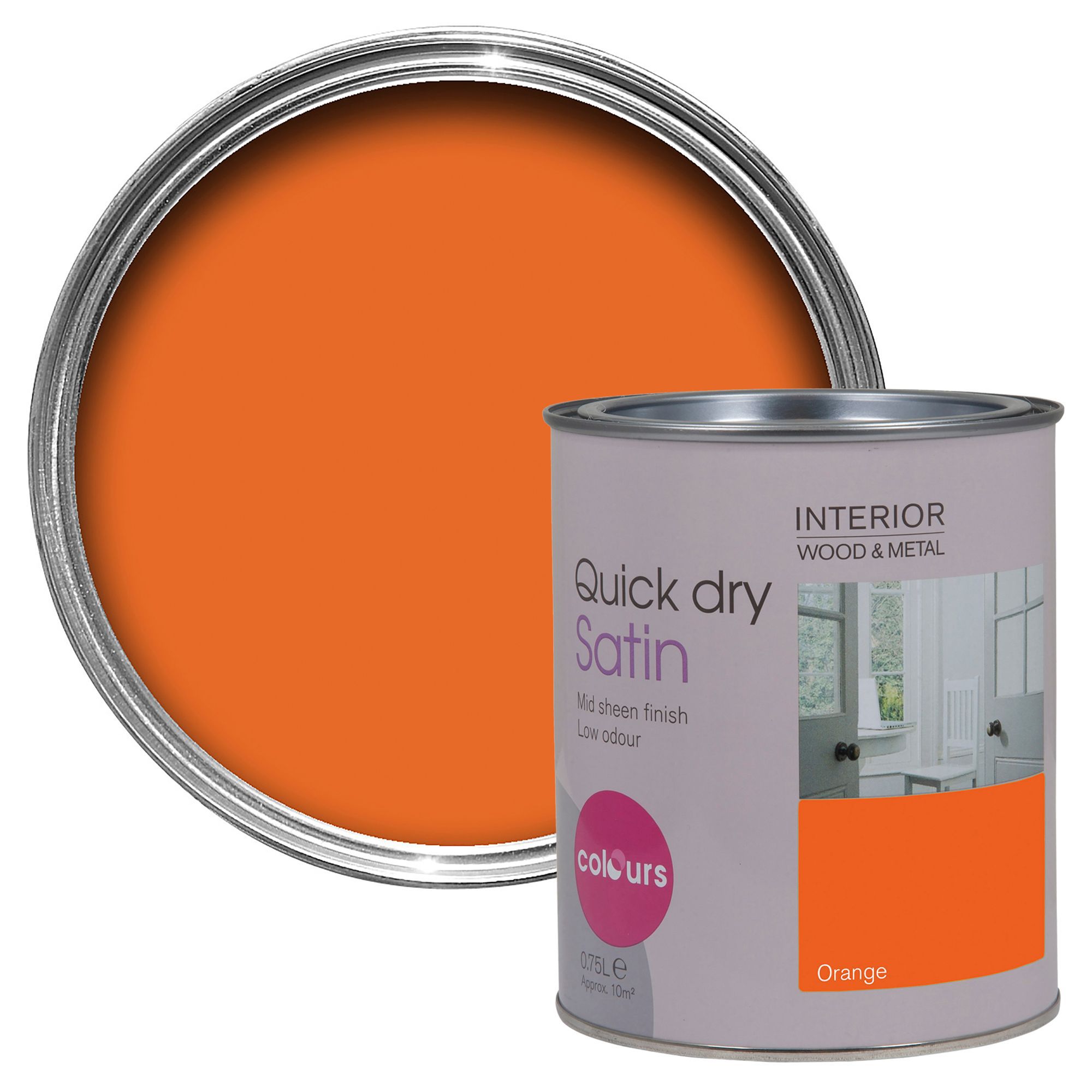 Colours Interior Orange Satin Emulsion Paint 750ml | Departments | DIY ...