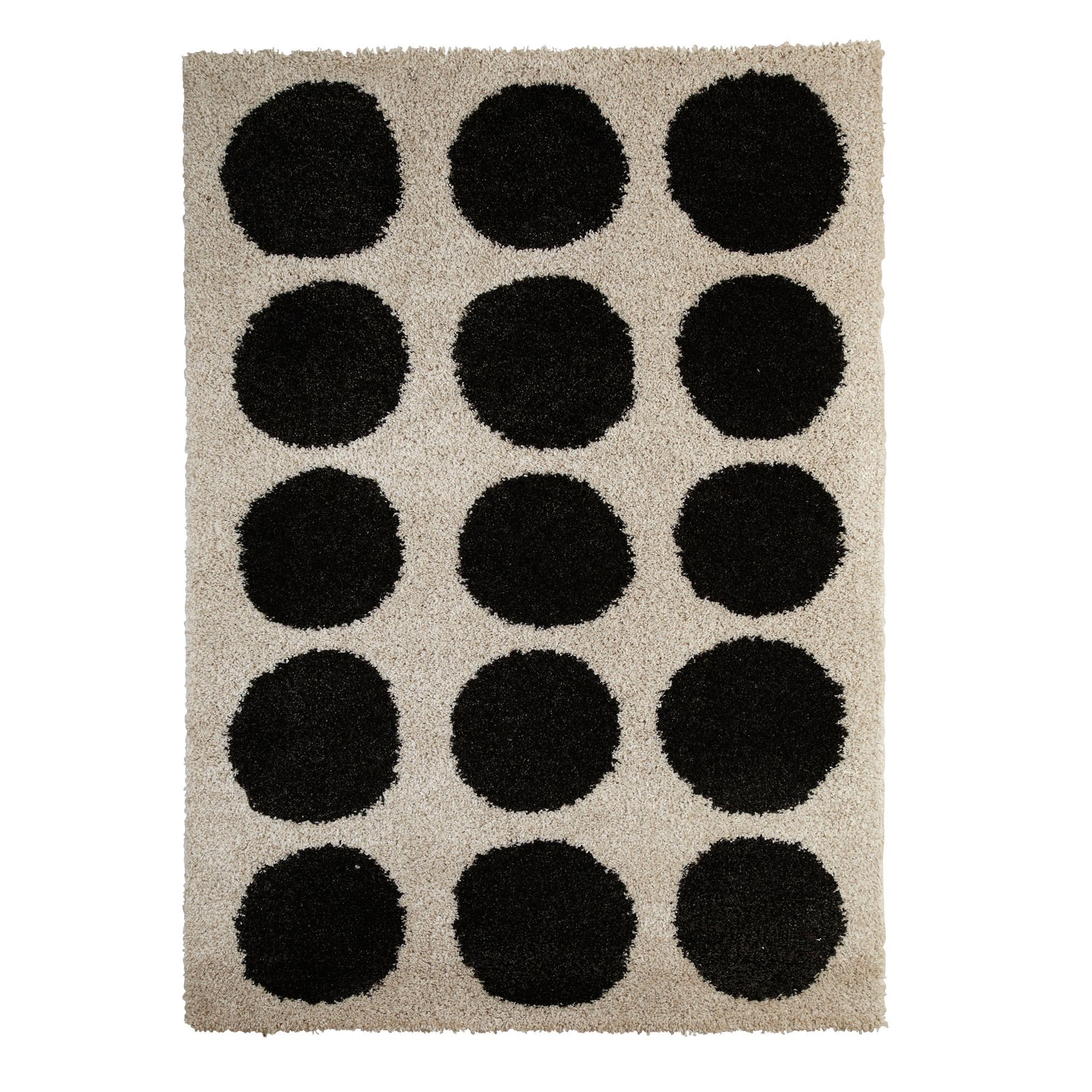 Colours Brady Black & White Spot Rug (L)1.7m (W)1.2m Departments