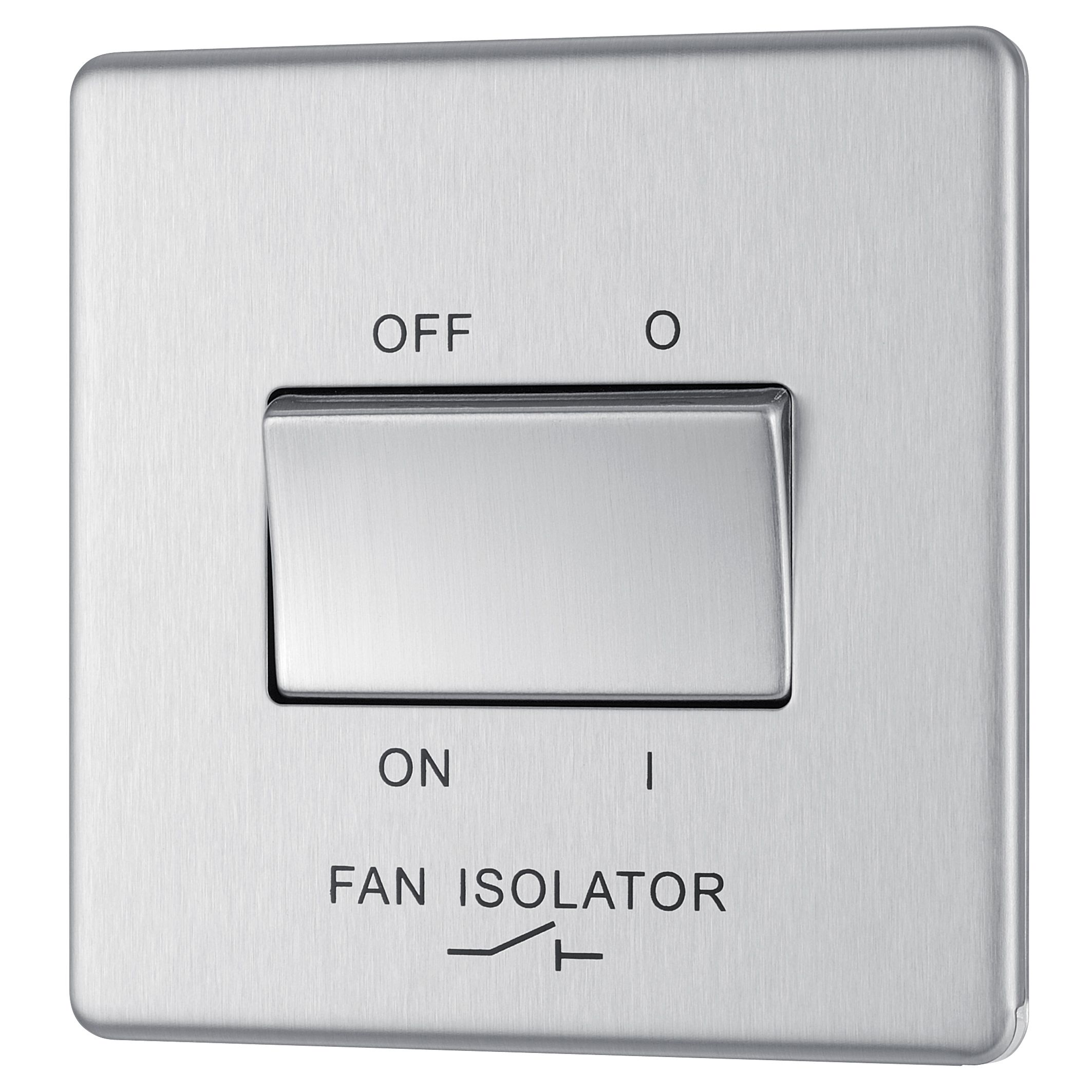Colours 10A Single Brushed steel Fan isolator switch Departments