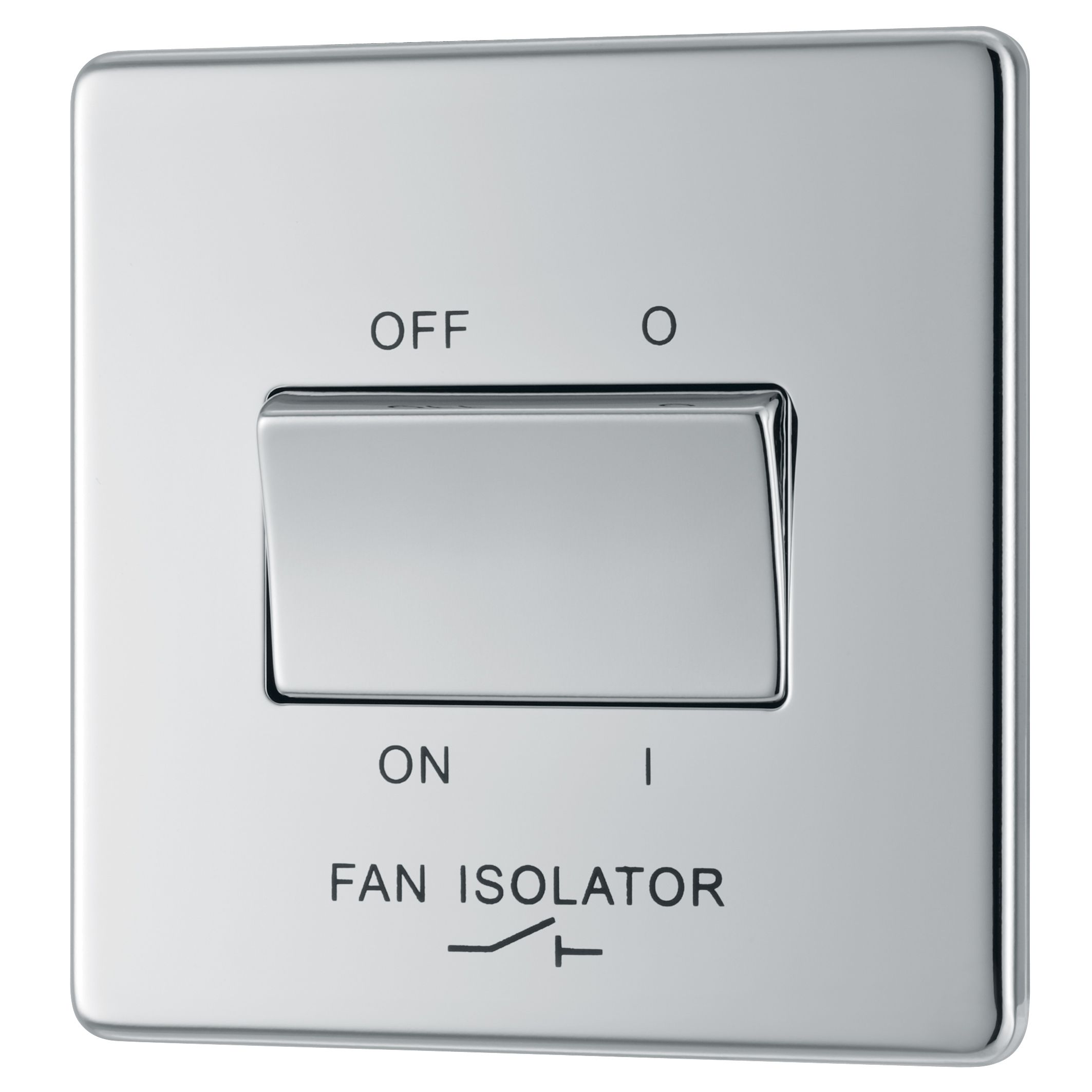 Colours 10A Single Polished chrome Fan isolator switch | Departments