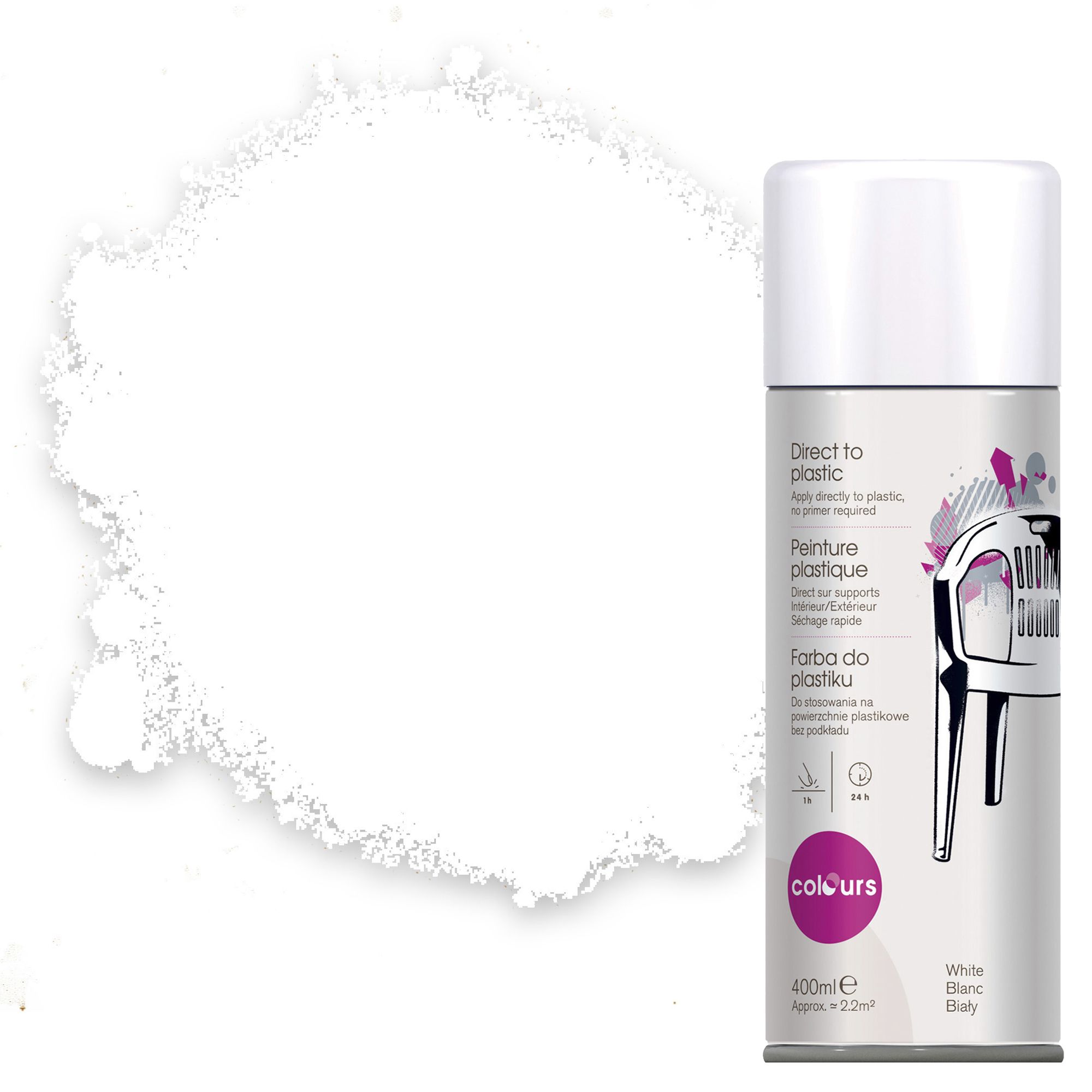 Colours White Gloss Spray Paint 400 ml Departments DIY at B&Q