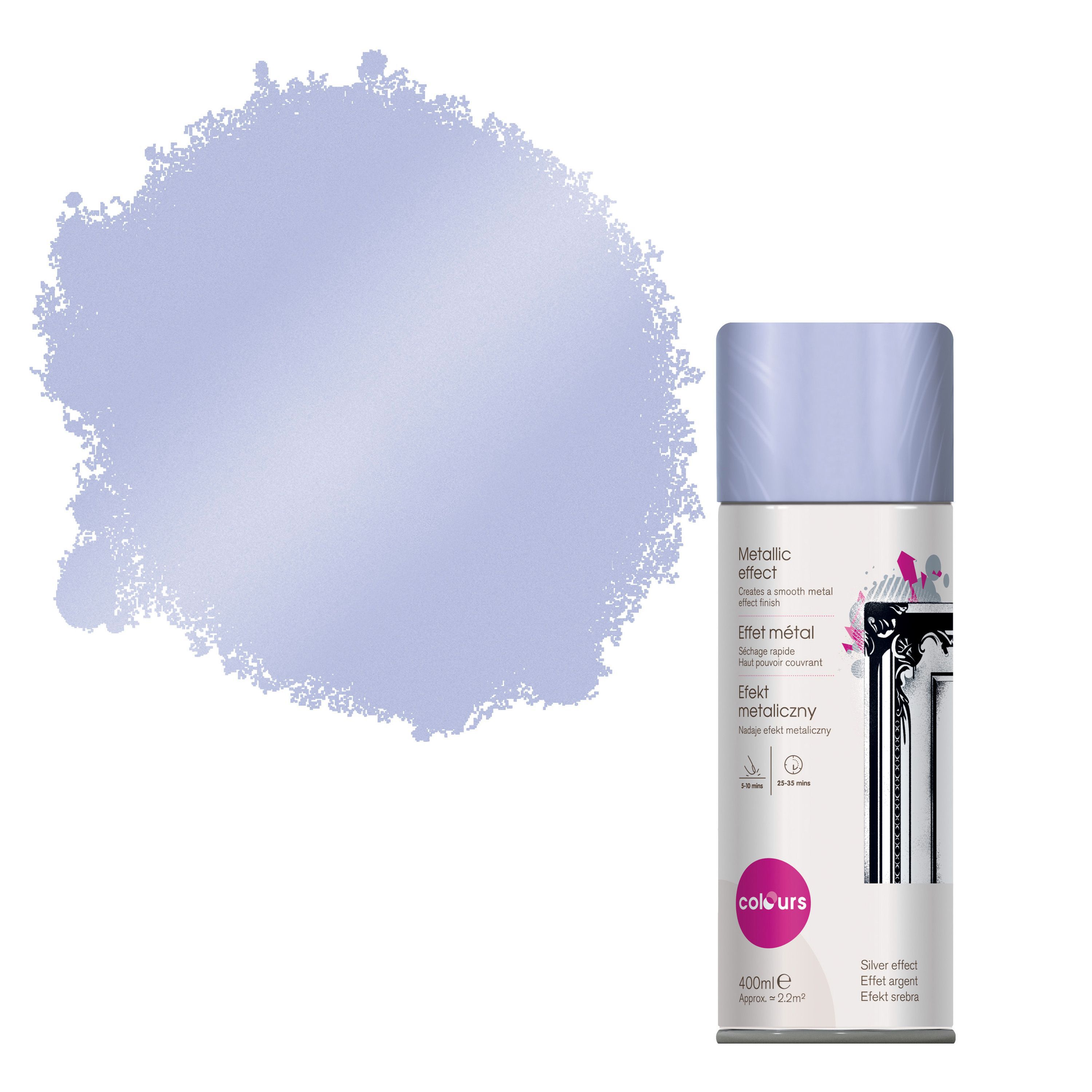 Colours Silver Metallic Spray Paint 400 ml Departments DIY at B&Q