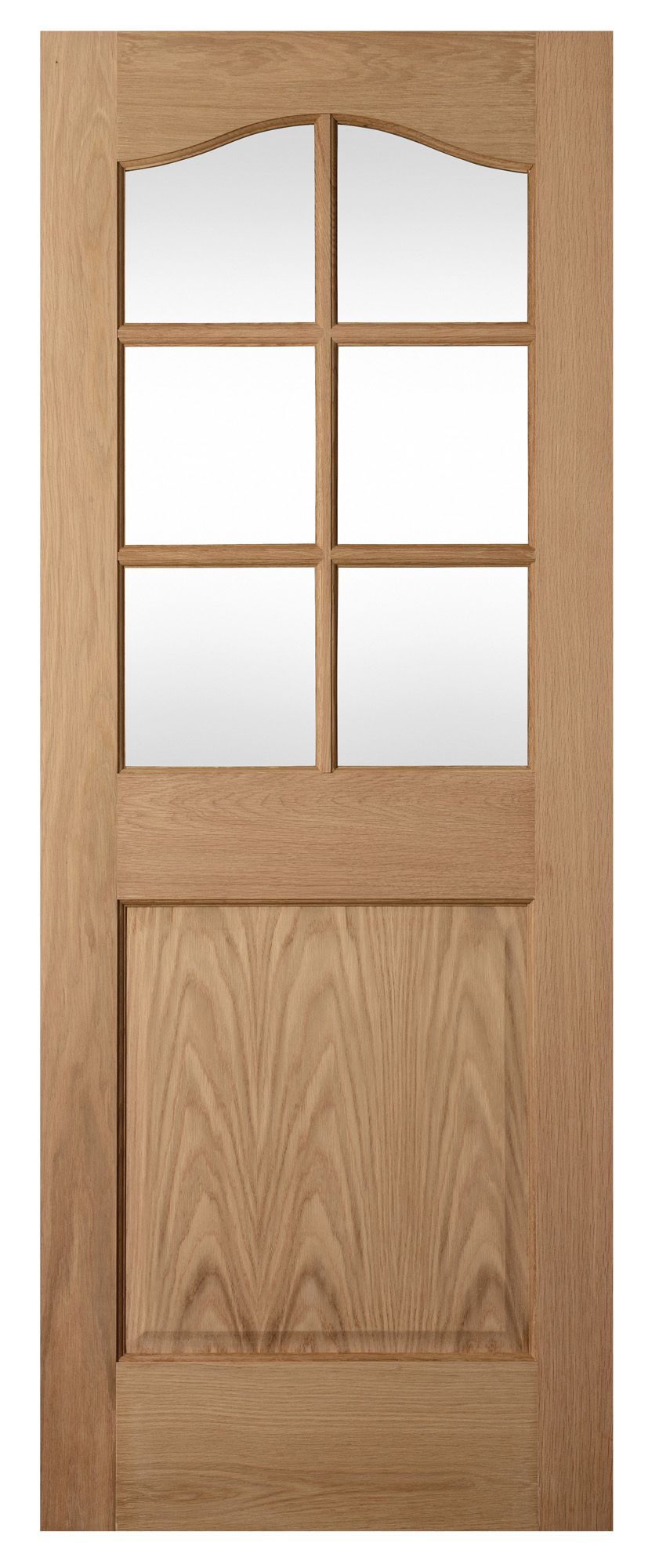 2 Panel Arched Oak Veneer Internal Door H 1981mm W 838mm