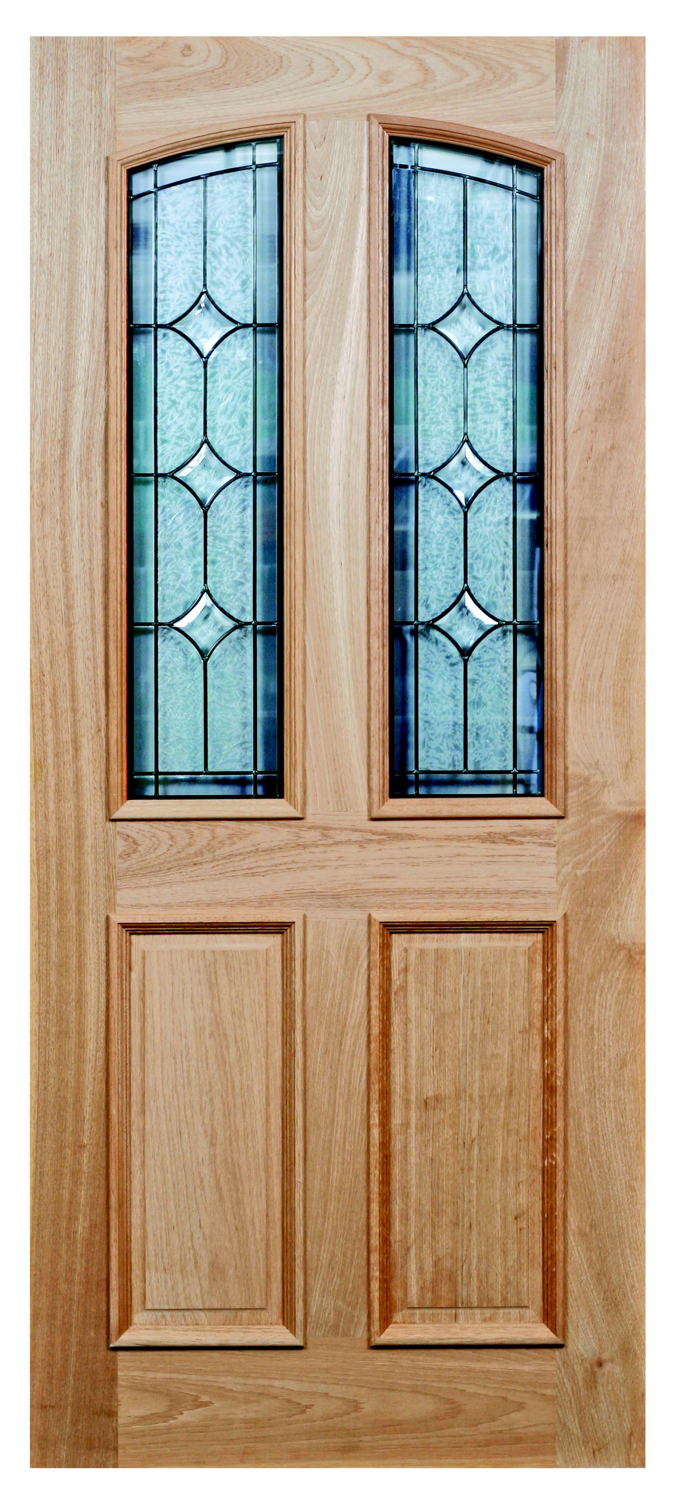 Calais Oak Veneer Partially Glazed External Front Door, (H)1981mm (W