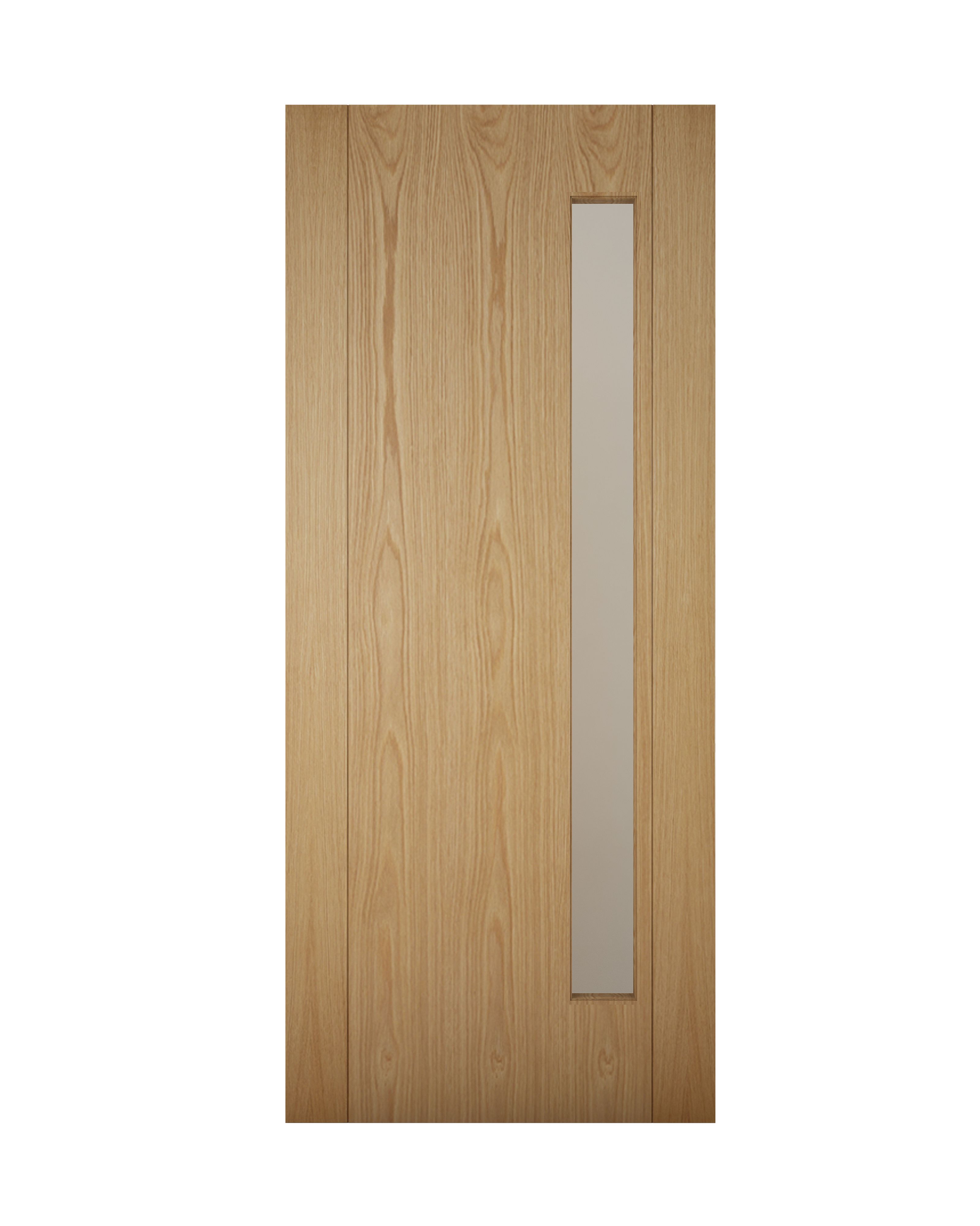 Contemporary White Oak Veneer Glazed External Front Door Rh Or Lh