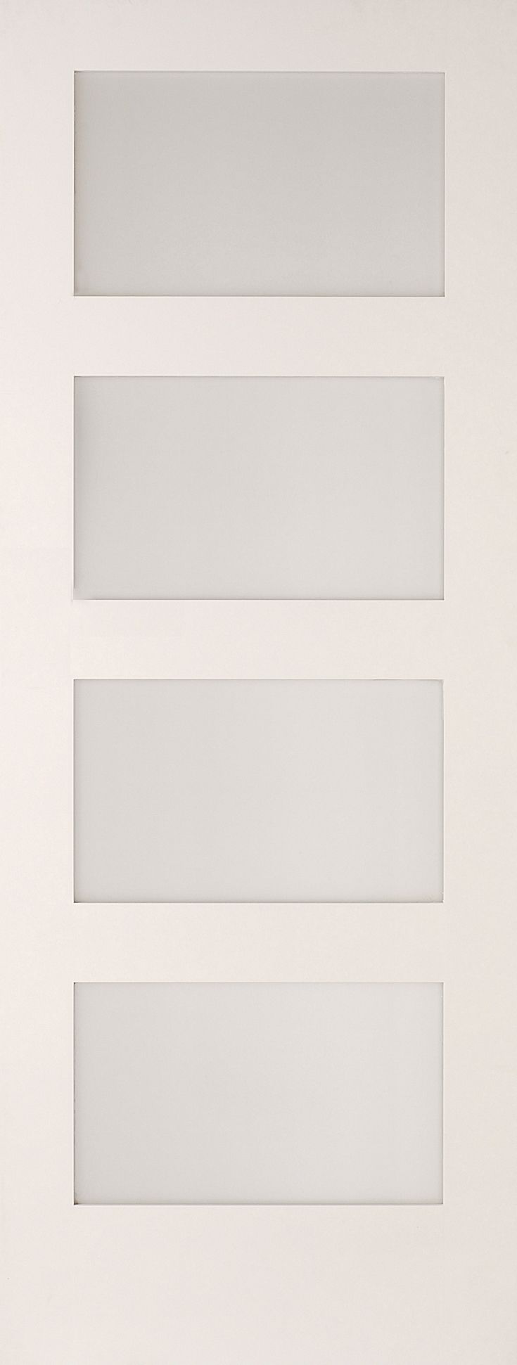 4 Panel Shaker Primed Smooth Internal Door, (H)1981mm (W)762mm